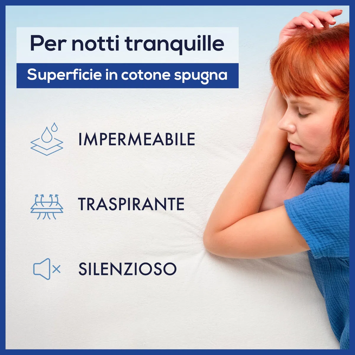 Coprimaterasso impermeabile, antiacaro e cimici – Fodera integrale con cerniera – Protezione morbida in cotone – Per materasso matrimoniale 160x200 cm – Altezza regolabile da 9 a 18 cm