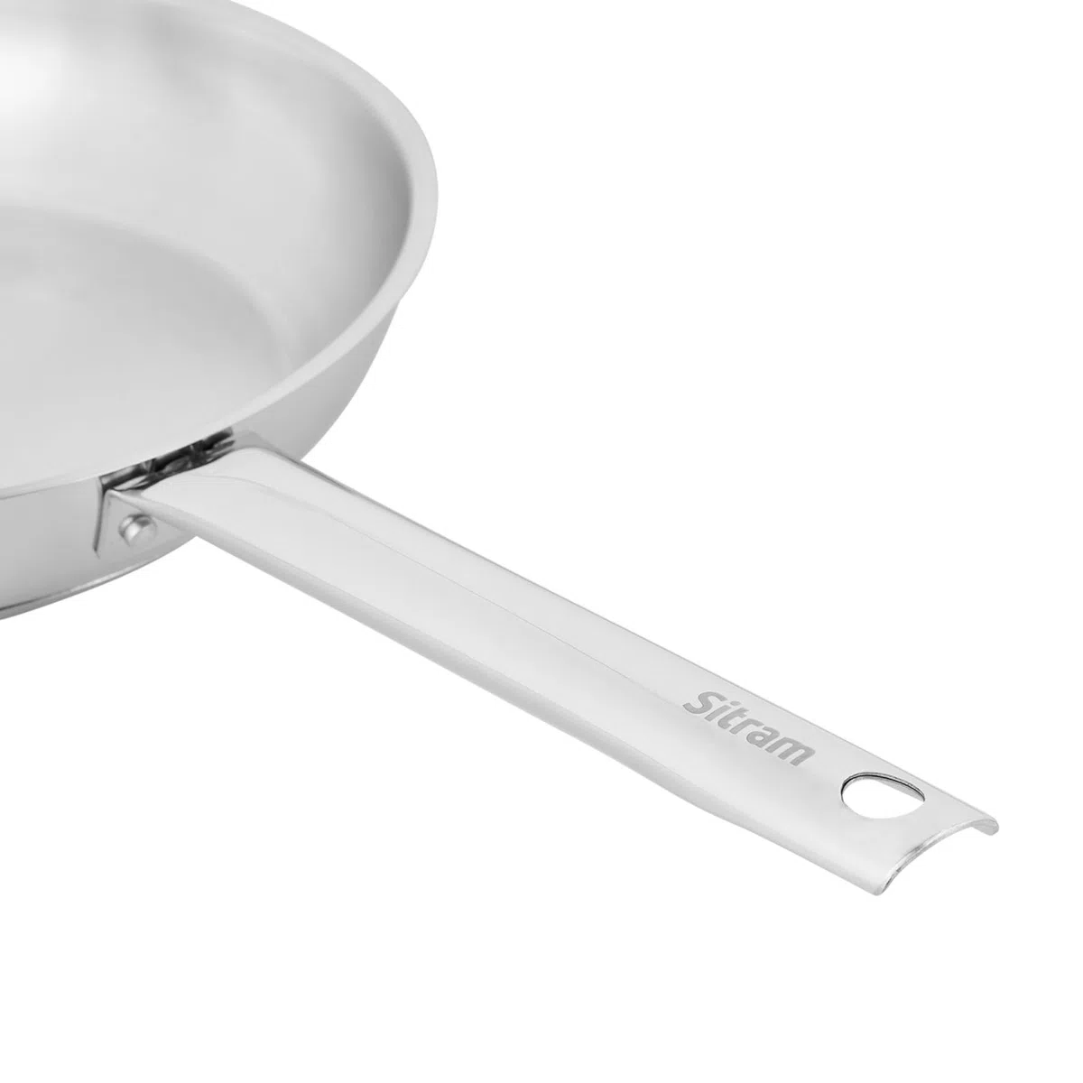 Sitram 717094 Padella Endurance Ø28 cm, 100% acciaio inossidabile, fondo triplo spessore, interno senza rivestimento nocivo, tutti i piani cottura, inclusi induzione