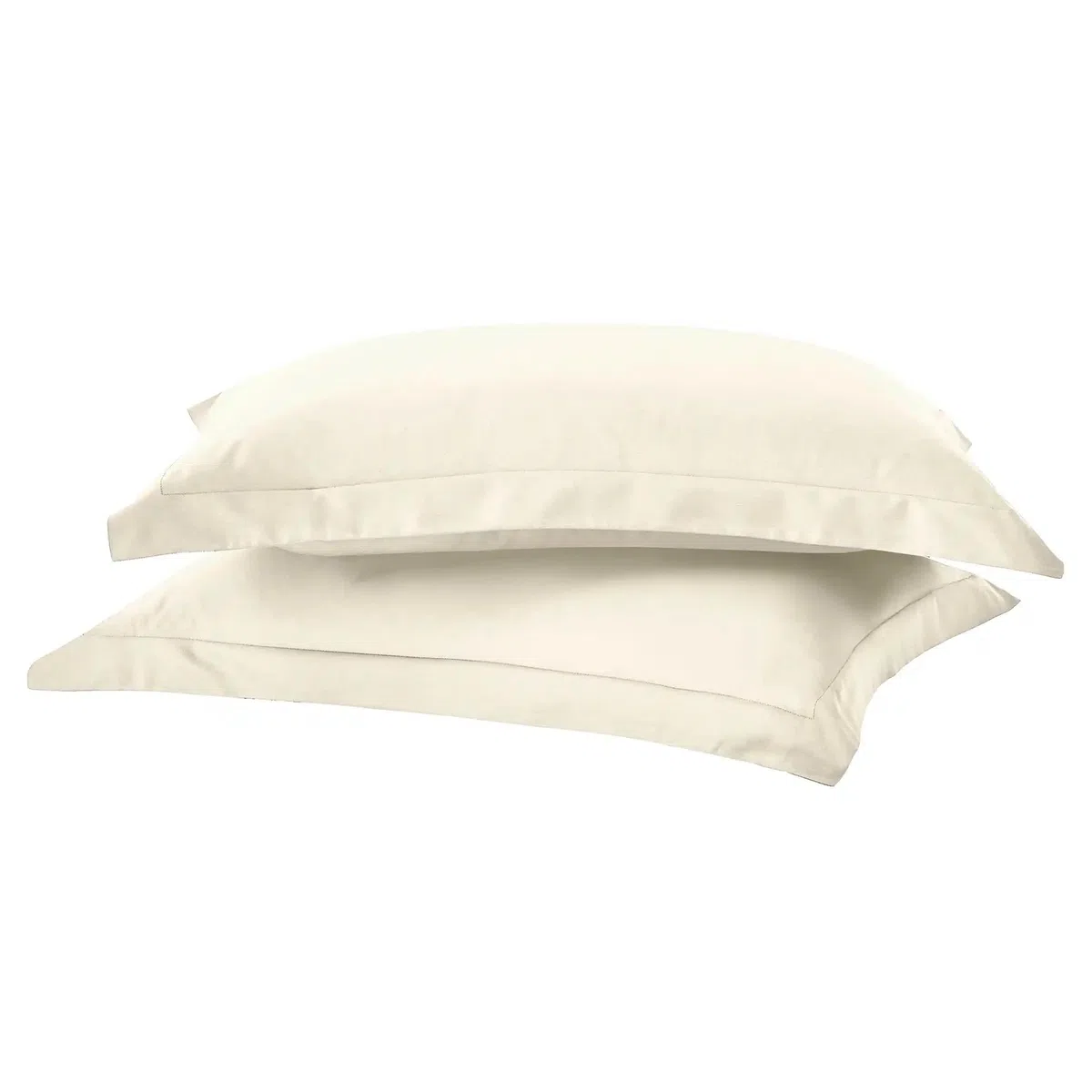Bonazzi Home, 2 federe per cuscino in raso di puro cotone, misura 50x80cm, 100% MADE IN ITALY (Avorio)