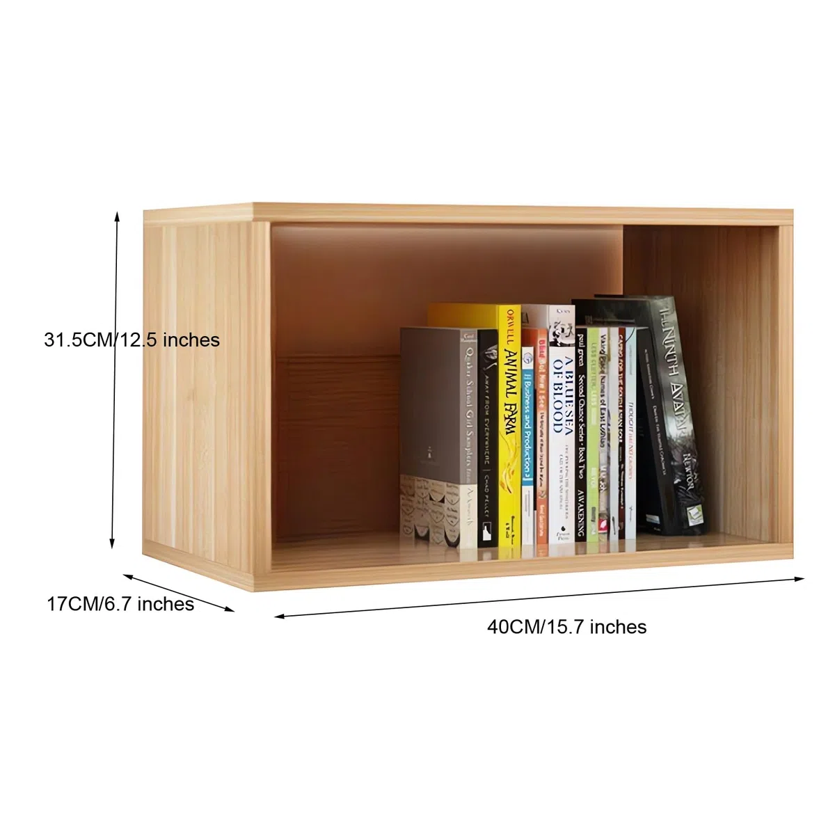 AUSHOPLAH Moderna libreria da scrivania in legno, 40 x 31,5 x 17 cm, design compatto per libri E210 (bianco)