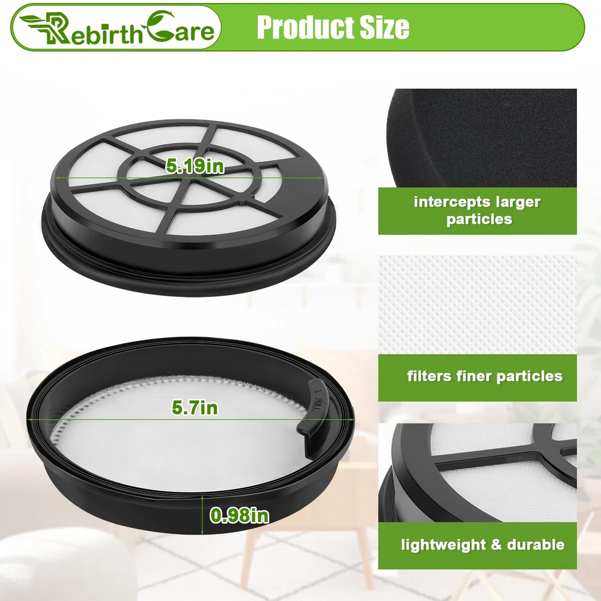 3 filtri per Eureka WhirlWind Hoover Bagless Filtro HEPA per Eureka NEN110A NEN110B NEN110D Filtro di ricambio