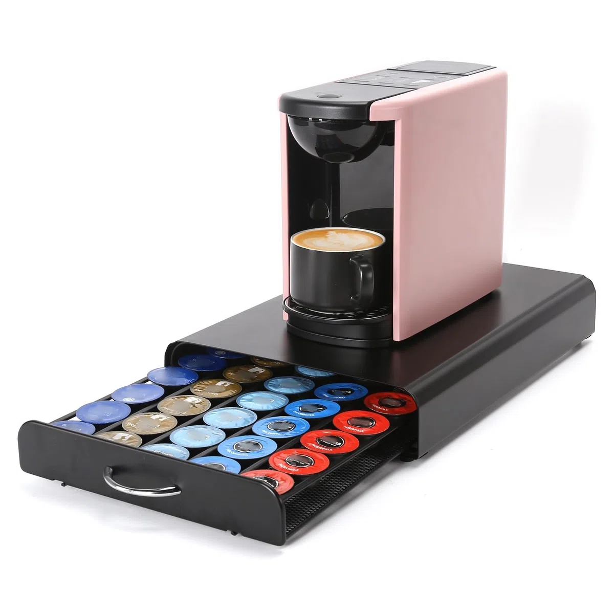 Cassetto Porta Cialde caffè,Porta Capsule per caffè Compatibile con Modo Mio,Cassetti per Cialde Supporto di Metallo,Capacità: 40 capsules - Nero