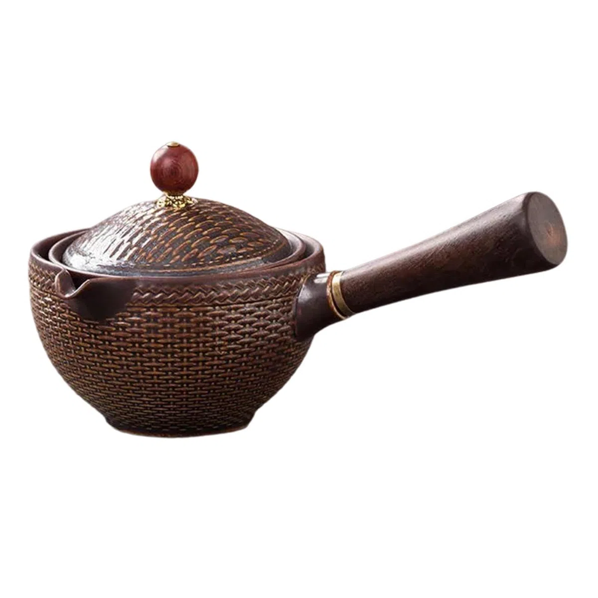Teiera In Ceramica Cinese, 160ml Teiera Kung Fu In Ceramica Nera Con Manico Laterale, Macchina Per Tè Rotante A 360 Gradi, Attraente Distributore Di Tè Bollitore Per Tè Sfuso, Articoli Da Tè