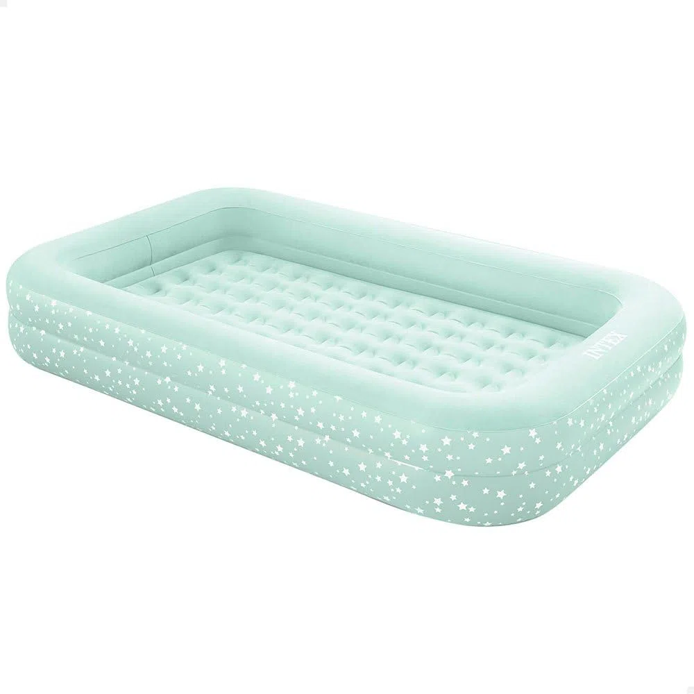 Intex 66810NP - Materassino Gonfiabile Baby, con Pompa Manuale, PVC,107x168x25 cm, Grigio