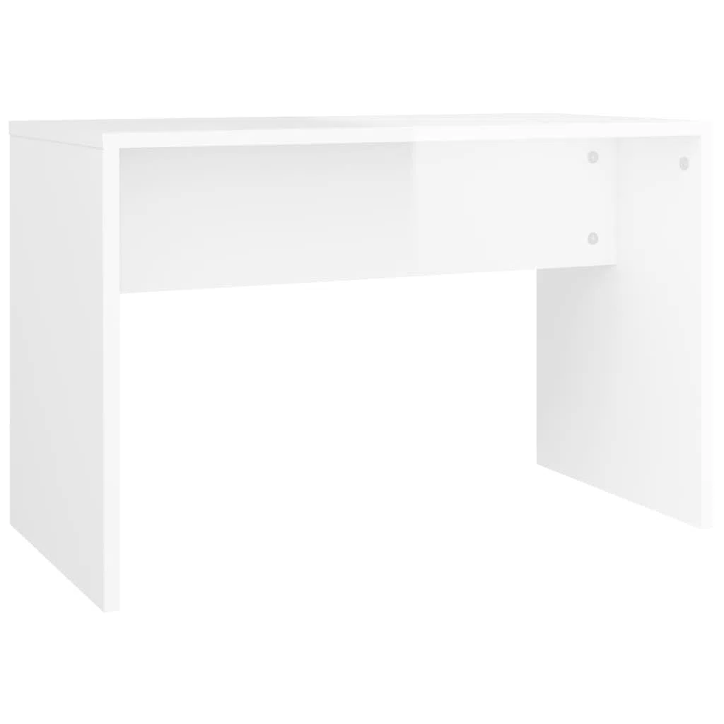 vidaXL Sgabello moderno in bianco lucido – robusta struttura in legno ingegnerizzato – versatile per camera da letto, soggiorno e guardaroba – facile da montare