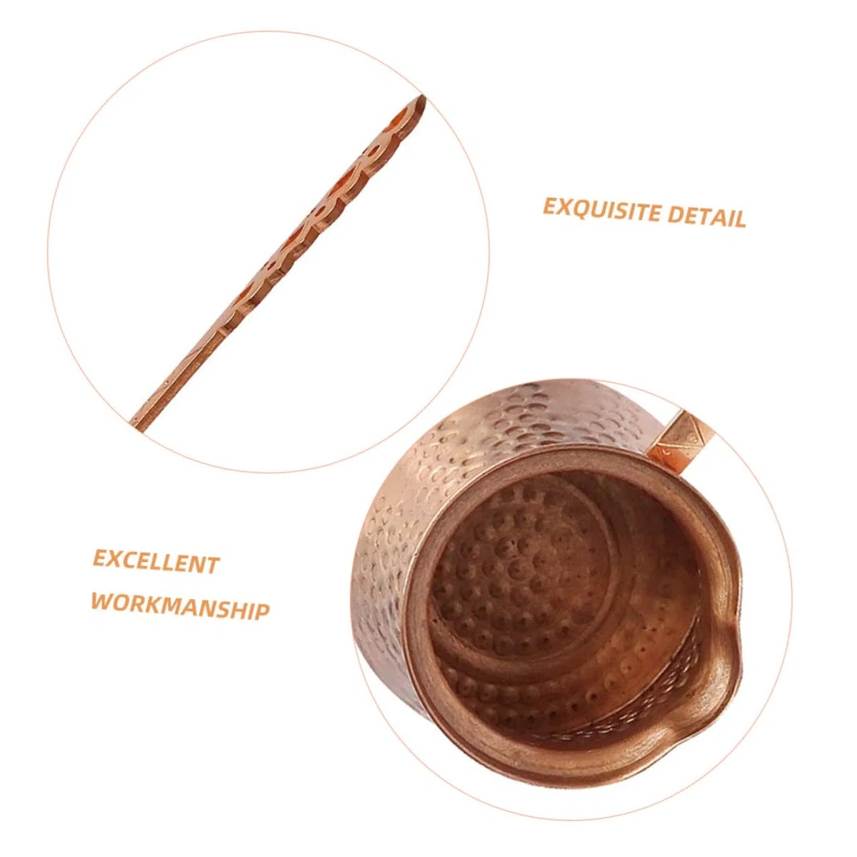 SHERCHPRY Caffettiera turca Arabo Greco Caffettiera Pouf fatto a mano in rame martellato Cezve con manico in ottone Jezve Briki per la stufa 320Ml