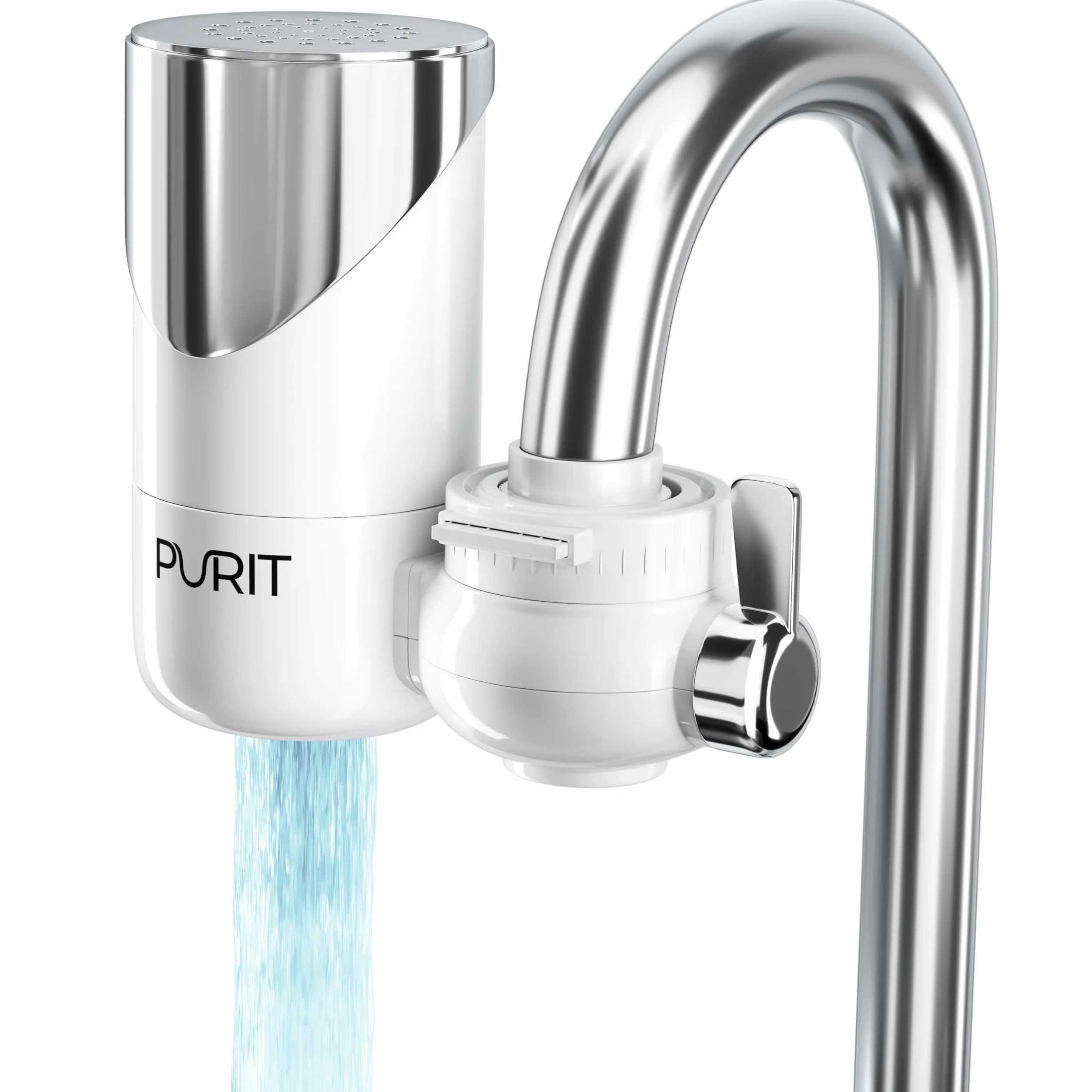 PURIT Filtro Acqua Rubinetto Cucina - Riduce Cloro, Metalli, Batteri e PFAS - Cartucce ECO in Ceramica Diatomea e Carbone Attivo Vegetale, 1pz Incluso - 1000 lt.