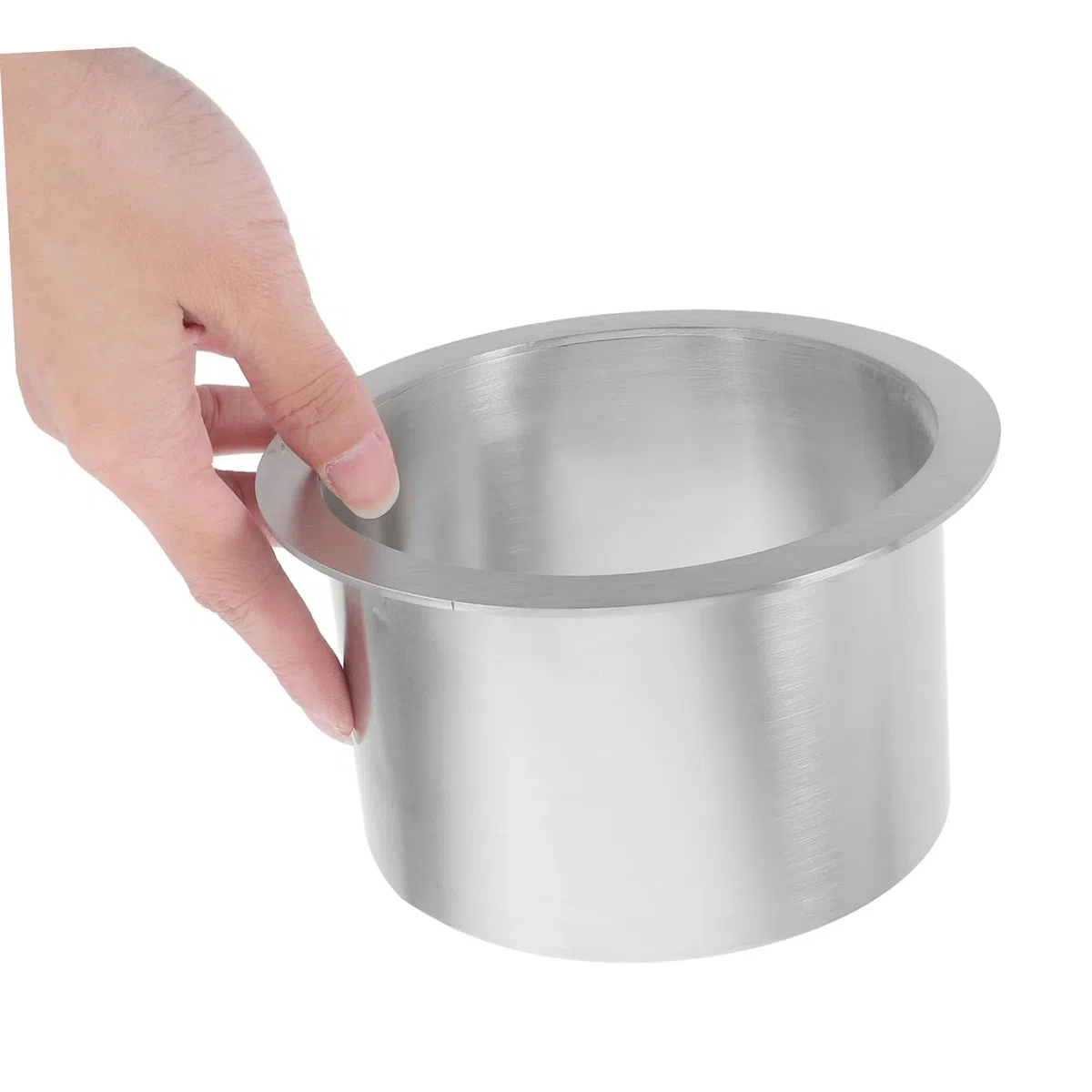 VICASKY Bidoni Rotondi per Rifiuti Coperchio Tondo da Incasso in Acciaio Inox per Contenitore Spazzatura Cucina, Salvaspazio