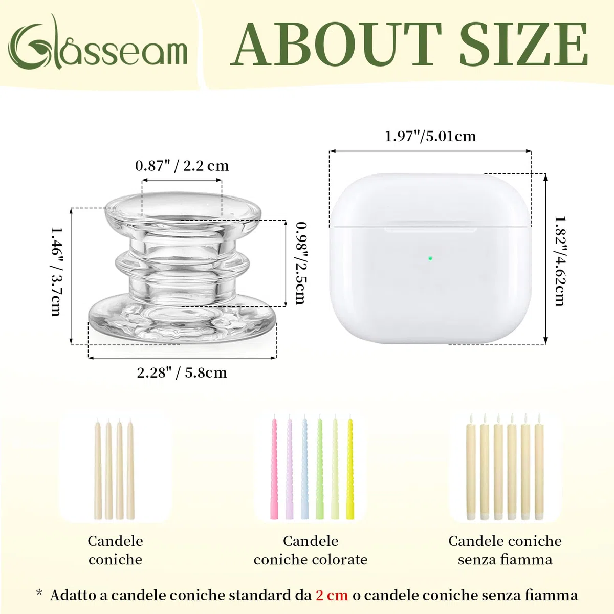 Glasseam Portacandele In Vetro Per Candelieri: Set Di 20 Portacandele, Piccoli Portacandeles Per Centrotavola Da Matrimonio, Portacandeles Conico Trasparente Per Decorazioni Da Tavola Per Feste