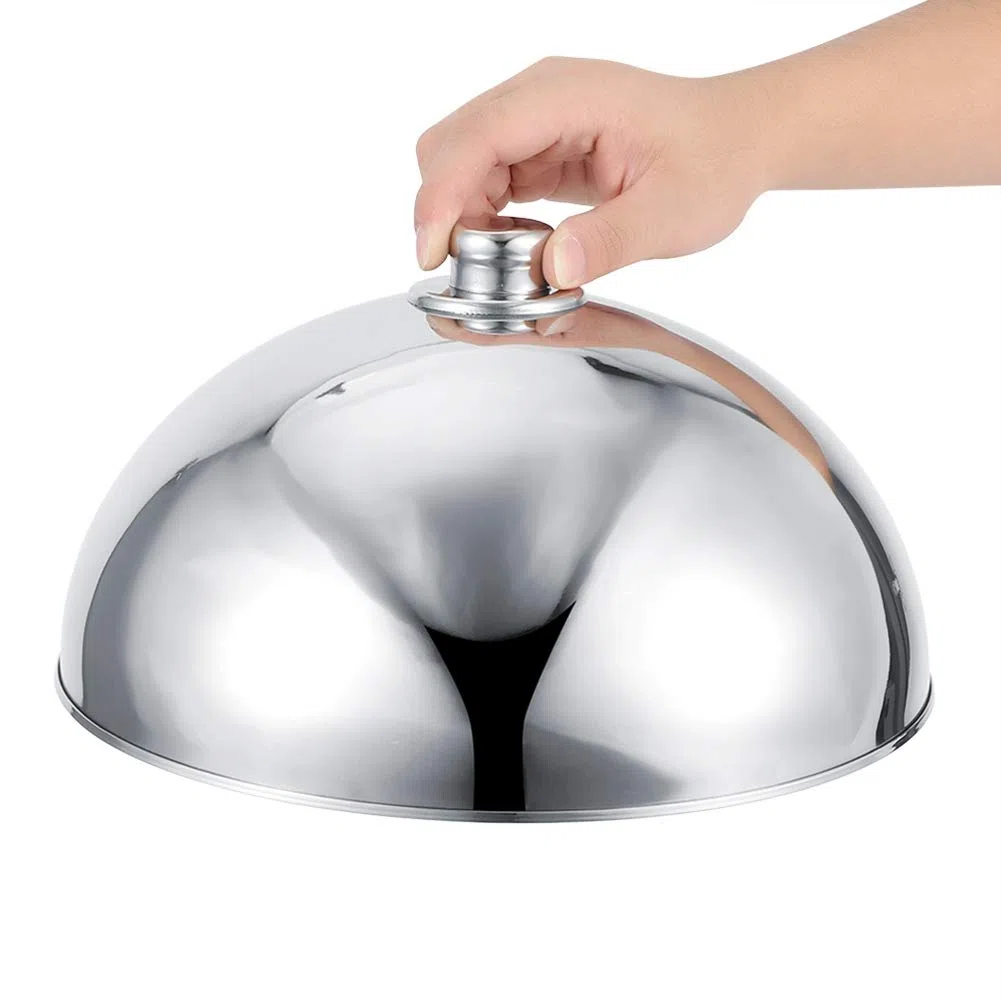 Nikou Copertura per piatti in acciaio inox, 31,8 cm, anti-polvere, coperchio protettivo per hotel, buffet, ristorante, coperchio per piatti, struttura in acciaio inox