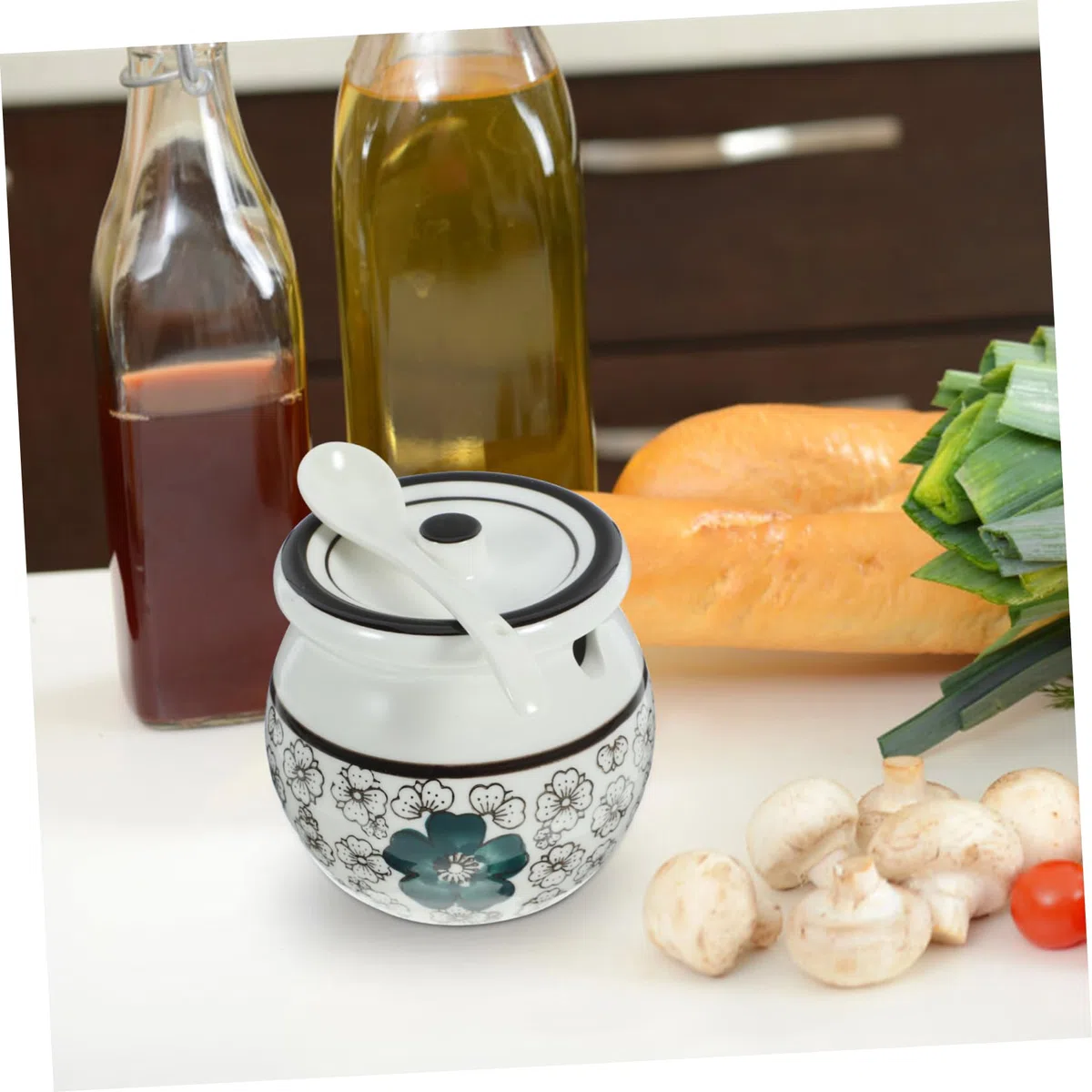 IMIKEYA Vaso Di Spezie Barattolo Di Stoccaggio Di Zucchero Titolare Di Spezie Di Stoccaggio Barattoli Di Ceramica Vasetto Di Zucchero Vaso Di Sale Vaso Di Ceramica
