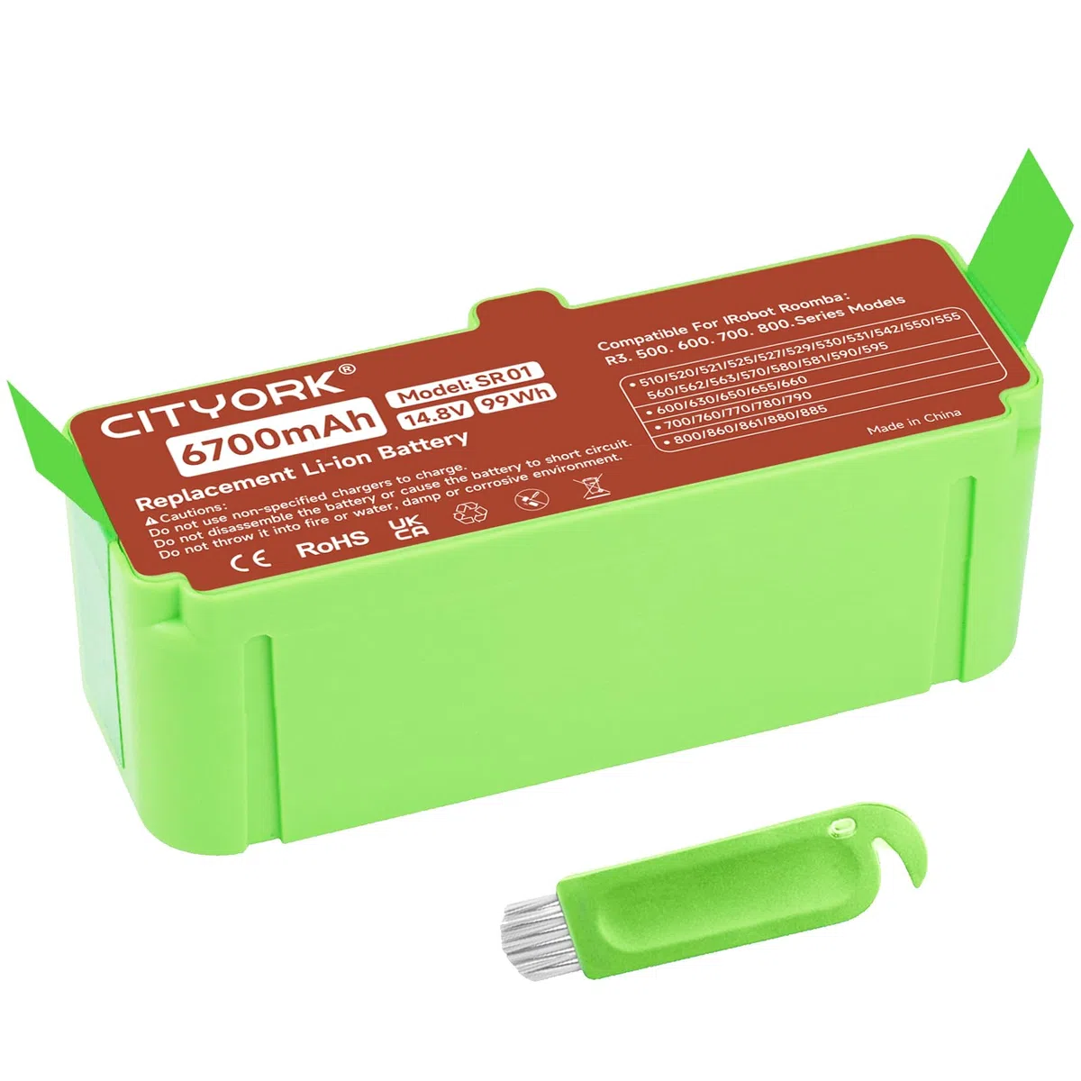 CITYORK 6700mAh Litio Batteria per iRobot Roomba 980 981 985 976 971 960 966 965 900, 880 896 895 890 891 800, 690 695 680 676 675 650 630 615 606, 780 776 760, 560 555 500 iRobot Roomba Batteria