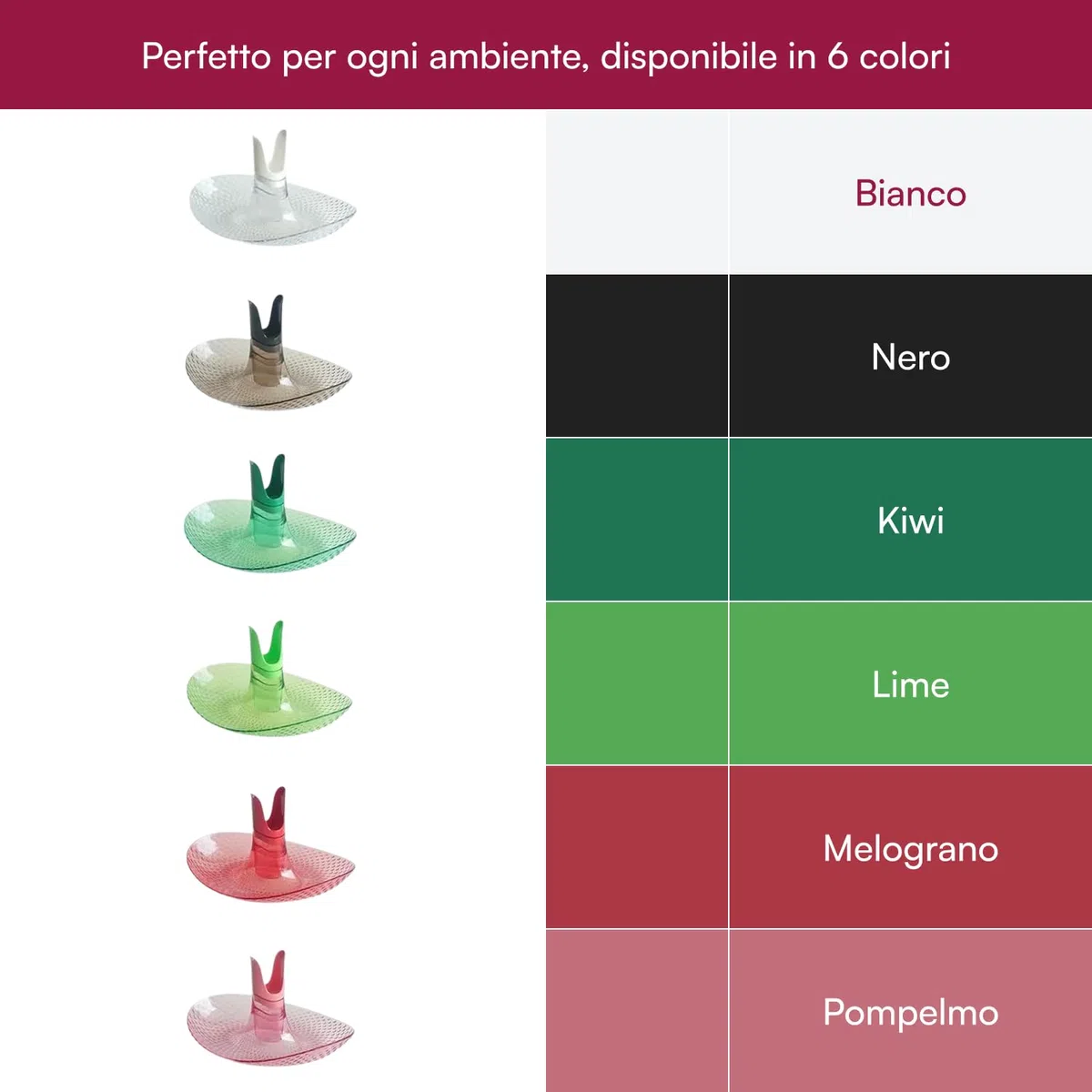 Granata Perica Porta Frutta da Tavolo, Centro Tavola Moderno con Design in Policarbonato Trasparente di Qualità, Fruttiera Centrotavola con Alloggiamento Portatovaglioli o Portacandela