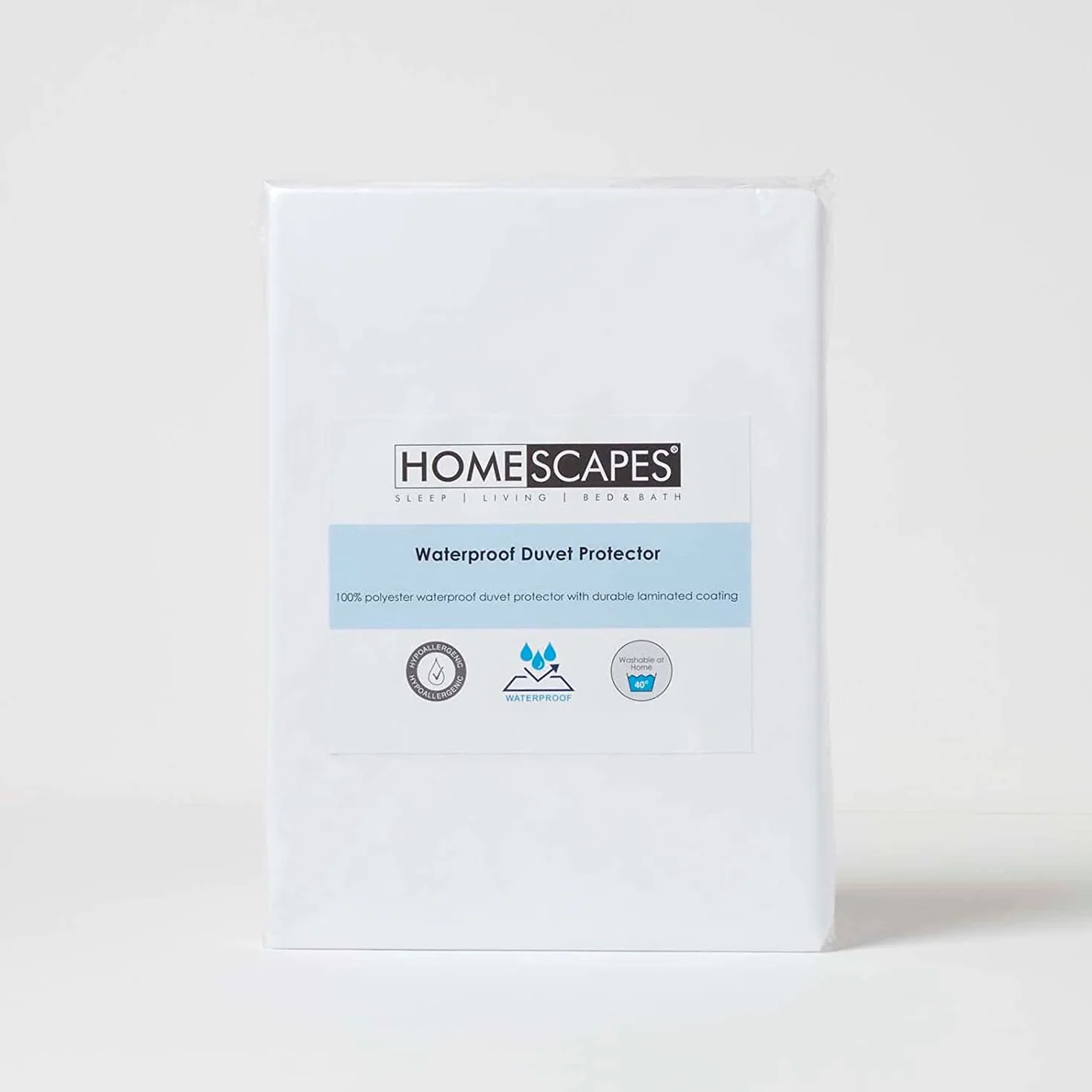 Homescapes King Size fornita Duvet Impermeabile della Copertura della Protezione, Bianco