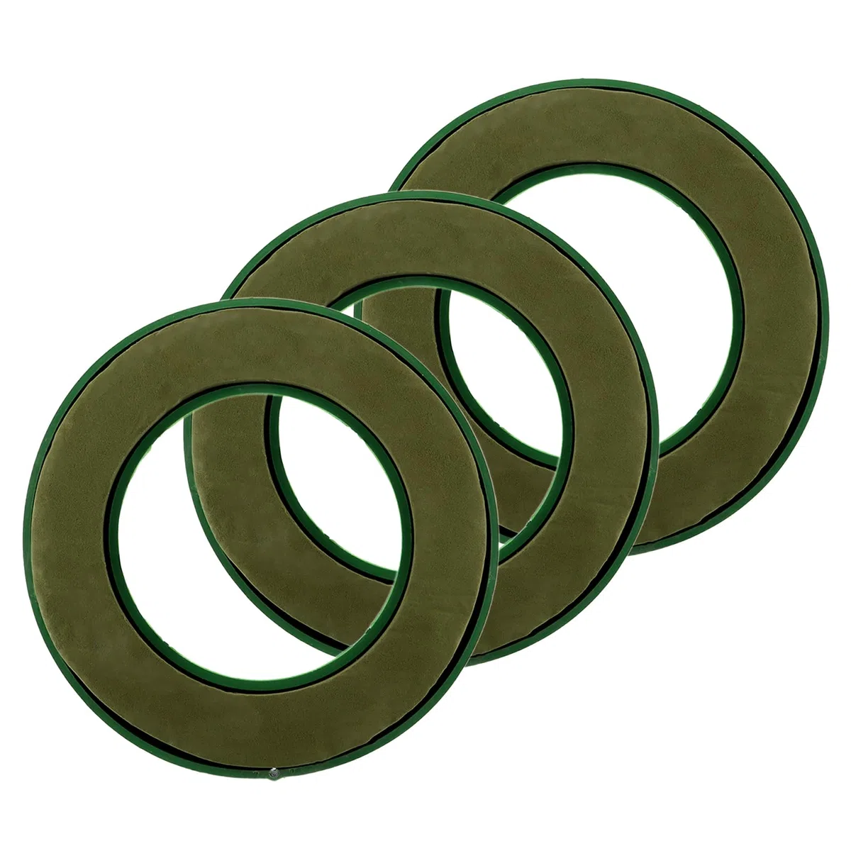 Set di 3 ghirlande in schiuma, rotonde, Ø 30 cm, anello in schiuma per fiori, con vaschetta di raccolta, spugna per fai da te, feste, matrimoni, regali