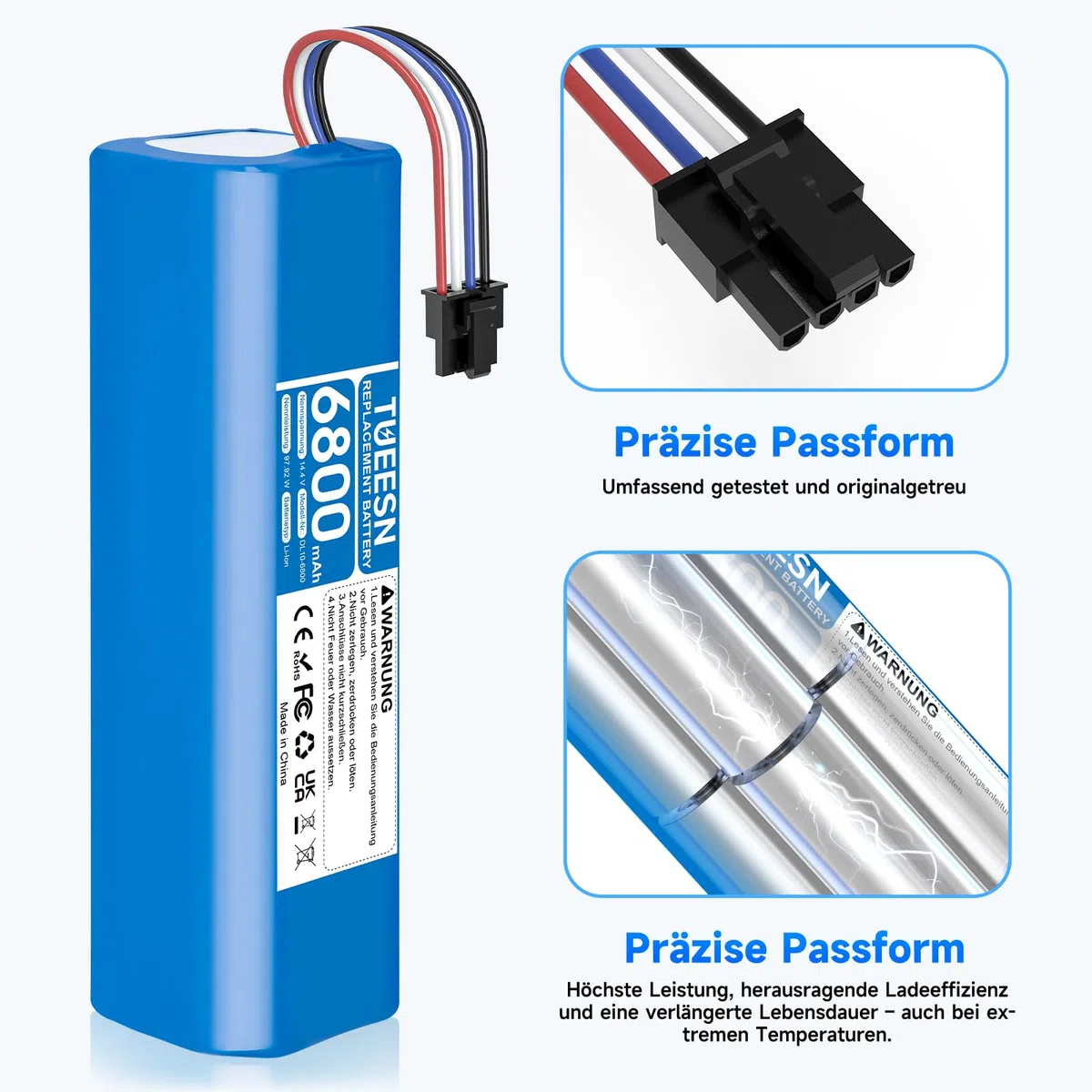 14,4 V 6800 mAh Batteria per Dreame L10s Ultra,D9 Pro D9 Max, D10/D10 Plus/D10s/L10/ L10s/Z10 Pro