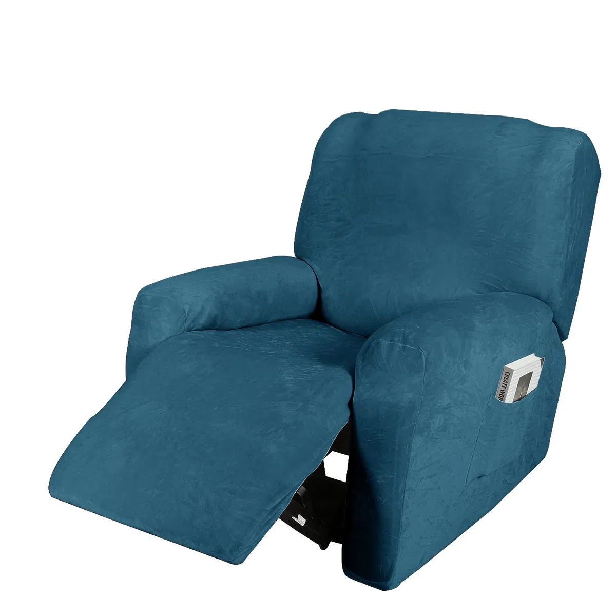Fodera per poltrona reclinabile Relax 1 pezzo, fodera per poltrona estensibile in velluto, fodera per poltrona da massaggio lavabile a casa, protezione per poltrona reclinabile (1 posto(4 pezzi), blu)
