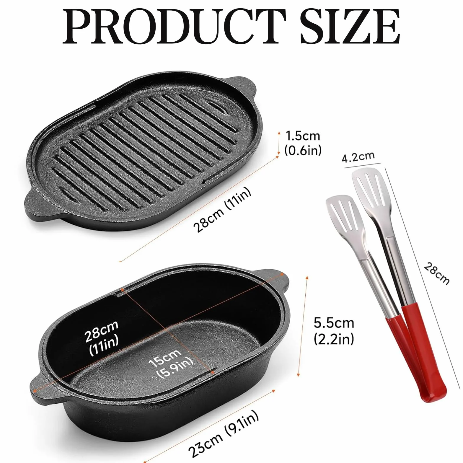 Pentola ovale 2 in 1 in ghisa, 23 cm, 2 l, con coperchio per pane, cast Iron Pot