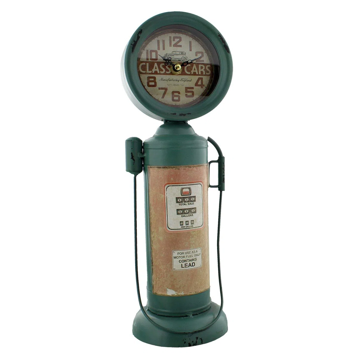 Orologio al quarzo a forma di pompa di benzina vintage, di grandi dimensioni
