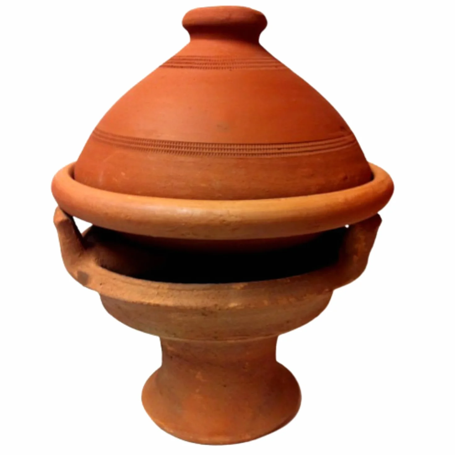 ORIGINALE Tajine marocchina in terracotta Tuareg Ø 30cm per 4-5 persone | Piatto Tagine con coperchio Fatto a mano | non smaltata e priva di materiali tossici per la vostra cucina marocchino