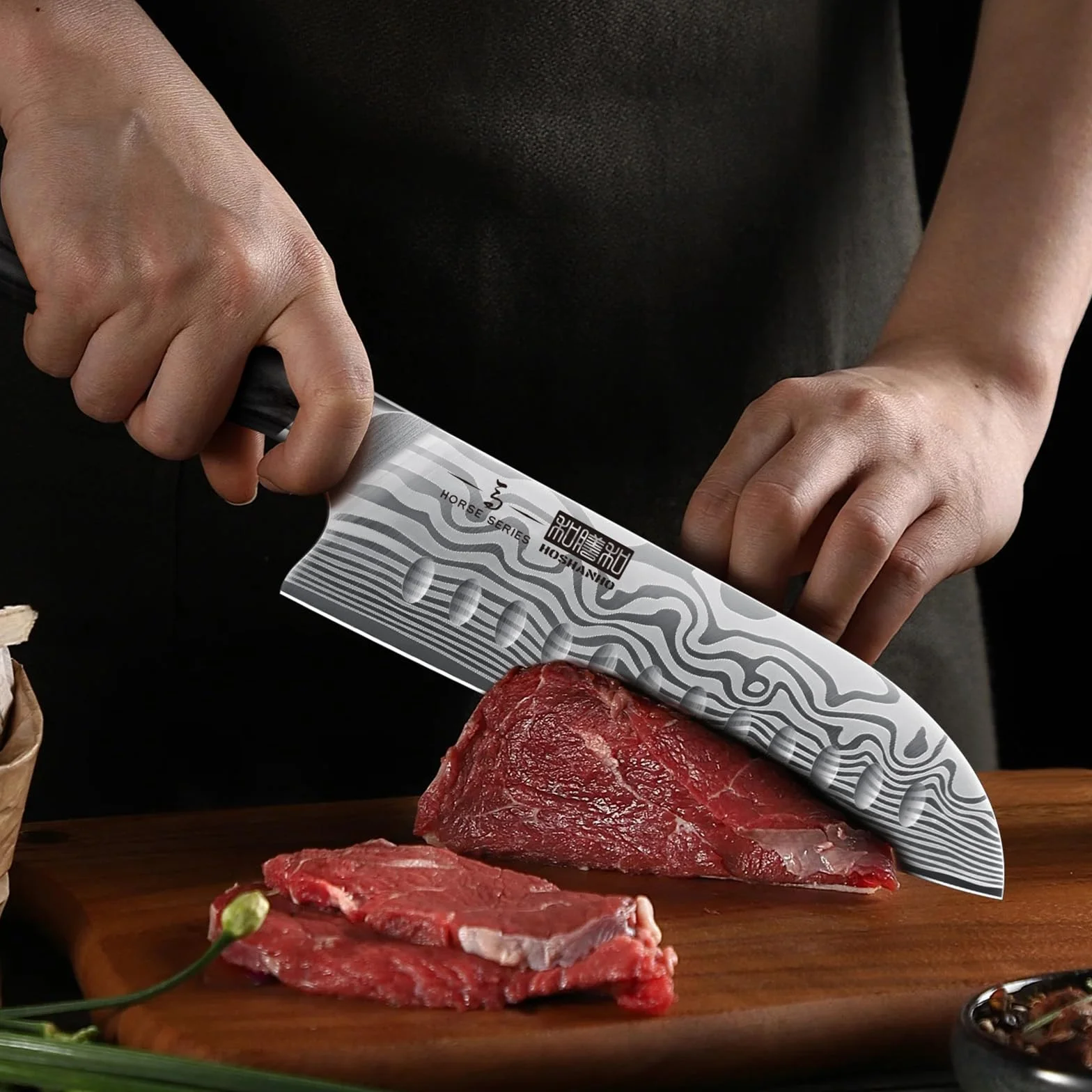 HOSHANHO Coltello Santoku da 18 cm, Coltello da Cucina Giapponese Ultra-Affilato in Acciaio ad Alto Tenore di Carbonio, Coltello da Chef Professionale con Manico Ergonomico