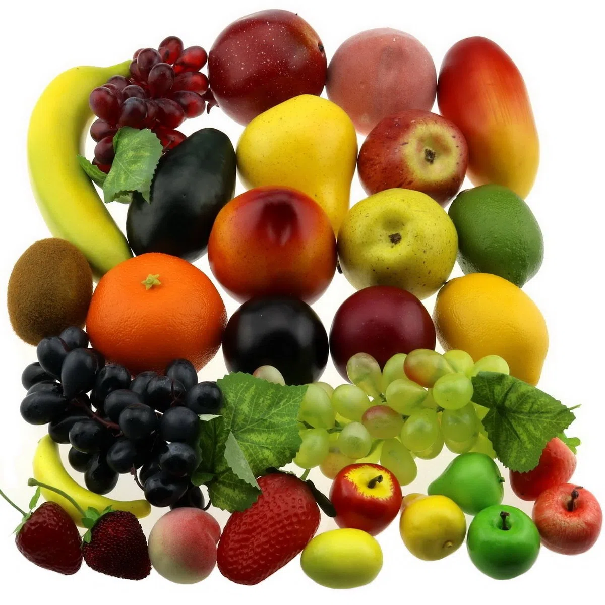 Gresorth 30 Fruttas Decorativo Realistic Artificiale Frutta Falso limone banana Mela uva pesca pera