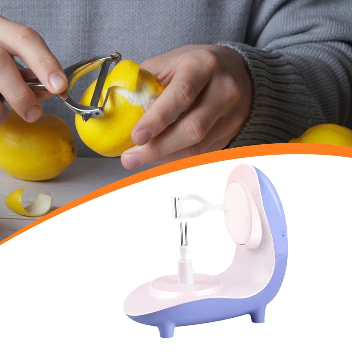 Baoblaze Pelapatate Elettrico per Frutta, utensile da Cucina per Uso Domestico, Multiuso, Portatile, Automatico, pelapatate, Macchina per sbucciare