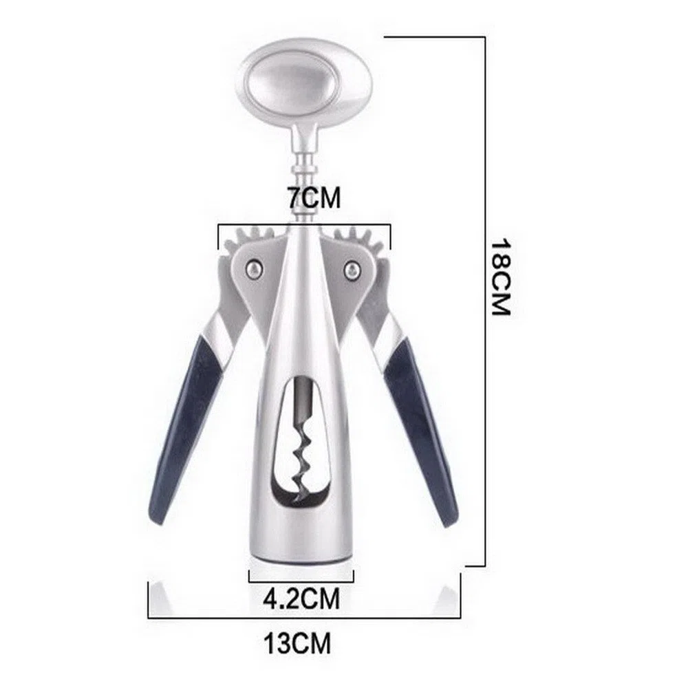 Apribottiglie Multifunzione in Acciaio Inox a Doppia Ala per Birra Birra all-in-One Cavatappi e Apri Maniglia in Metallo Apribottiglie cavatappi in Metallo
