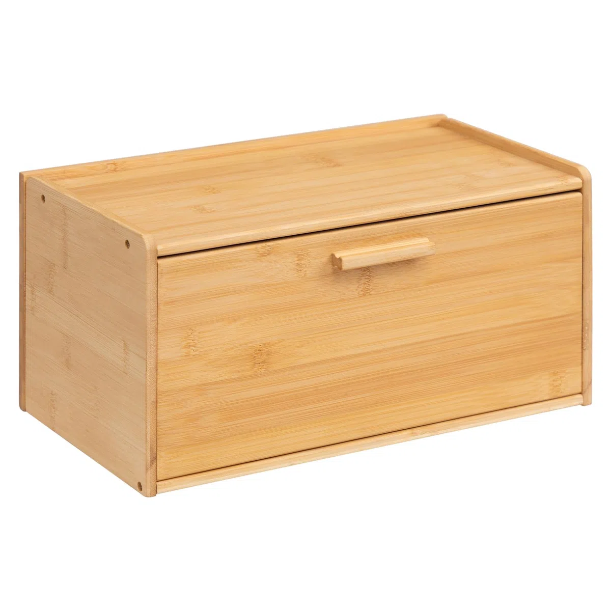 HollyHOME Contenitore per il Pane, Rettangolare Naturale in Bambù, con Coperchio Scorrevole, Portatile e Riutilizzabile