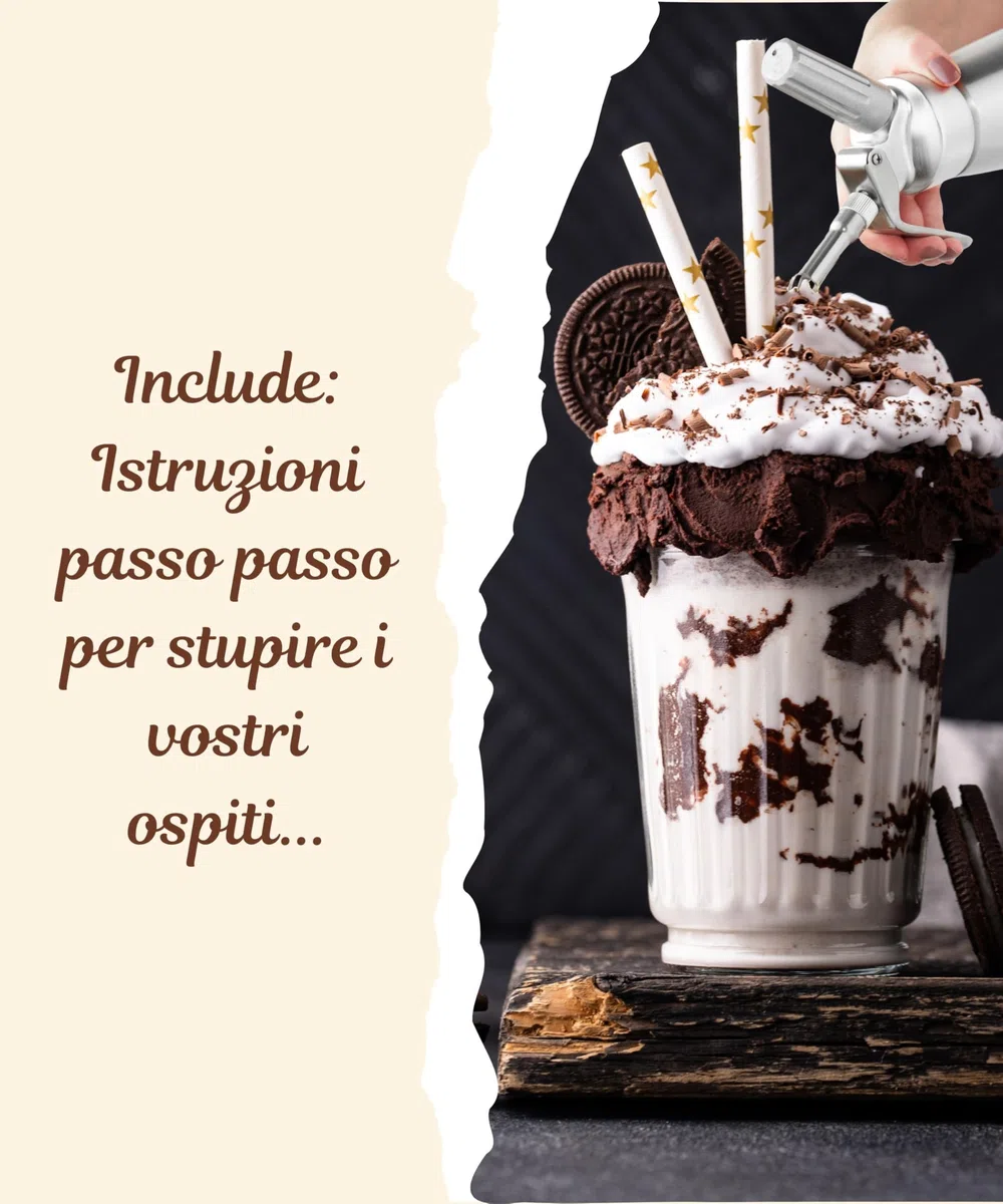 RuneSol Sifone per Cucina Alluminio 500ml con 3 Ugelli Acciaio Inox, Sifone da Panna Montata, Sifoni per Spume Panna Monta Professionale per Decorazione Pasticceria e Dessertf