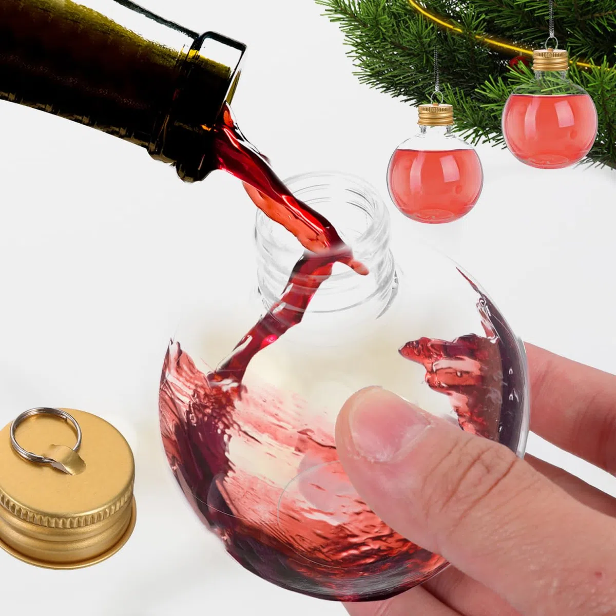 Operitacx 10 Bottiglie a Forma di Lampadina Dorata da 150 Ml per Decorazioni Natalizie, Ideali per Appendere Ornamenti, Confezioni Regalo E Conservazione di Bevande.