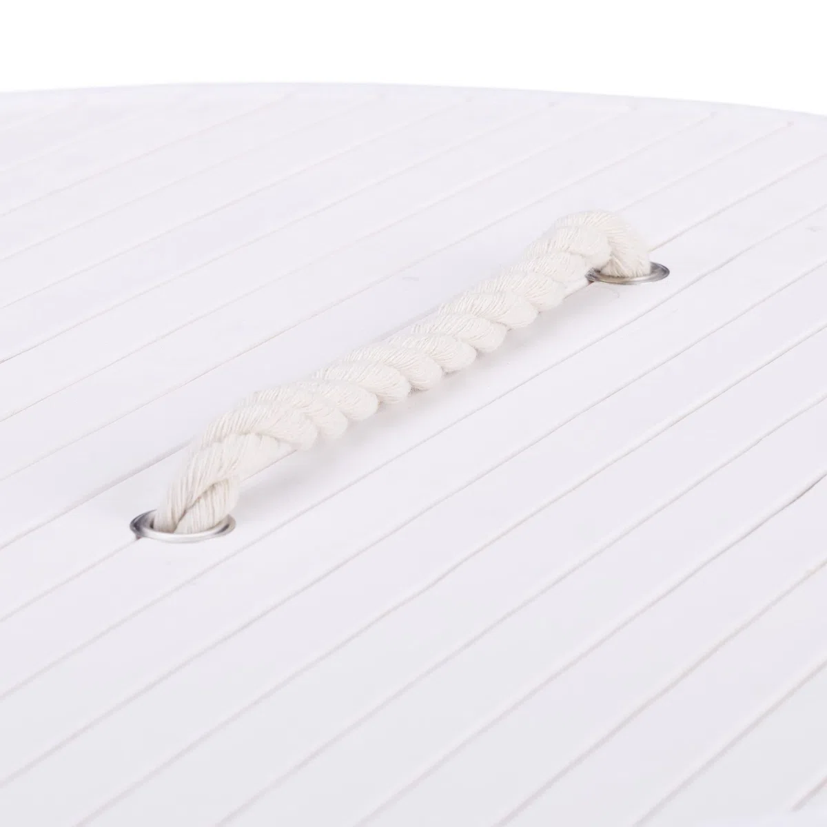 Relaxdays Cesto Portabiancheria, Rotondo, Pieghevole, 70 L di Volume, Coperchio e Sacco di Cotone, Ø 41 cm, Bianco