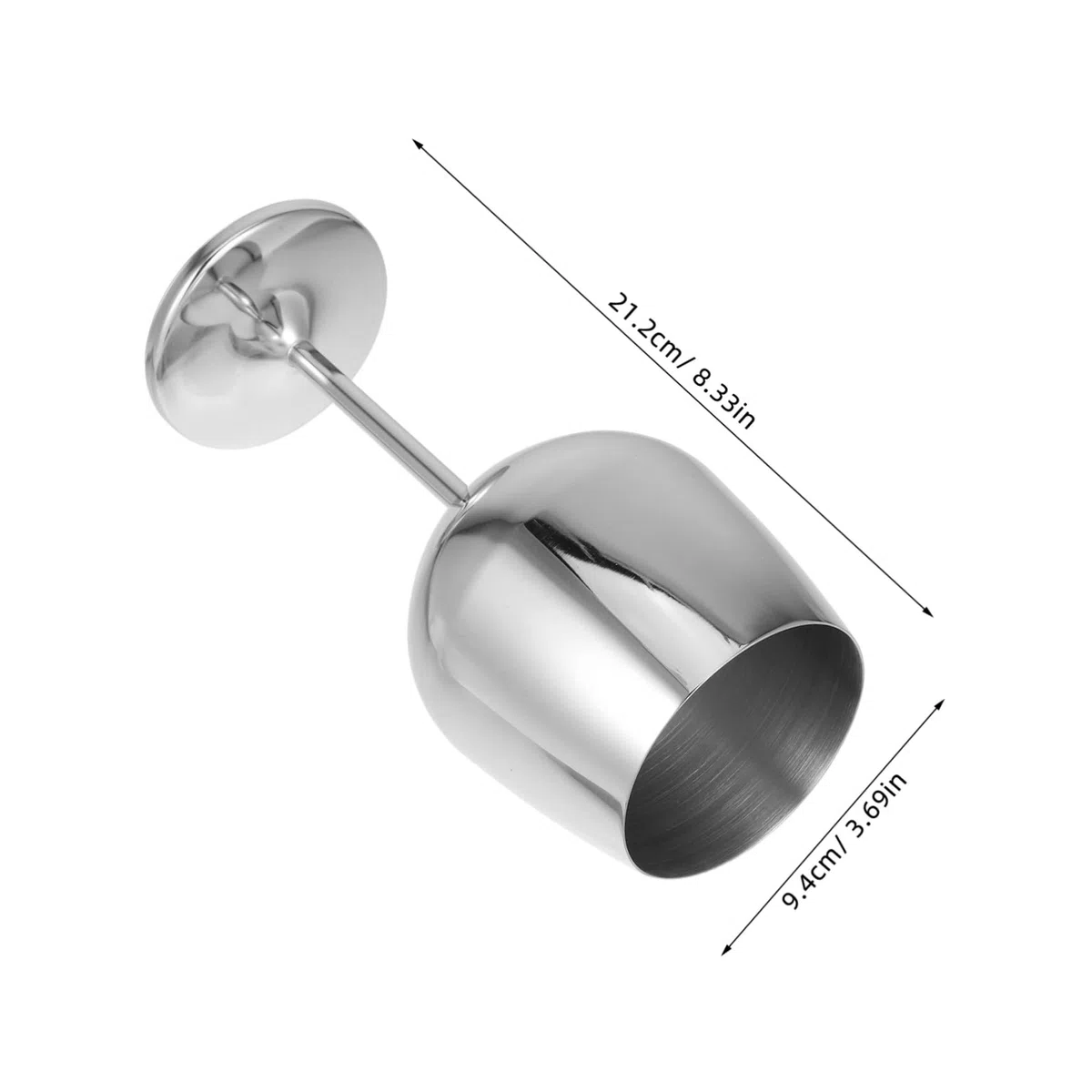 Ciieeo Calici da Vino Portatili in Acciaio Inox 18 Oz/500 Ml Dorati Infrangibili per Picnic Campeggio Feste Set 2 Pezzi