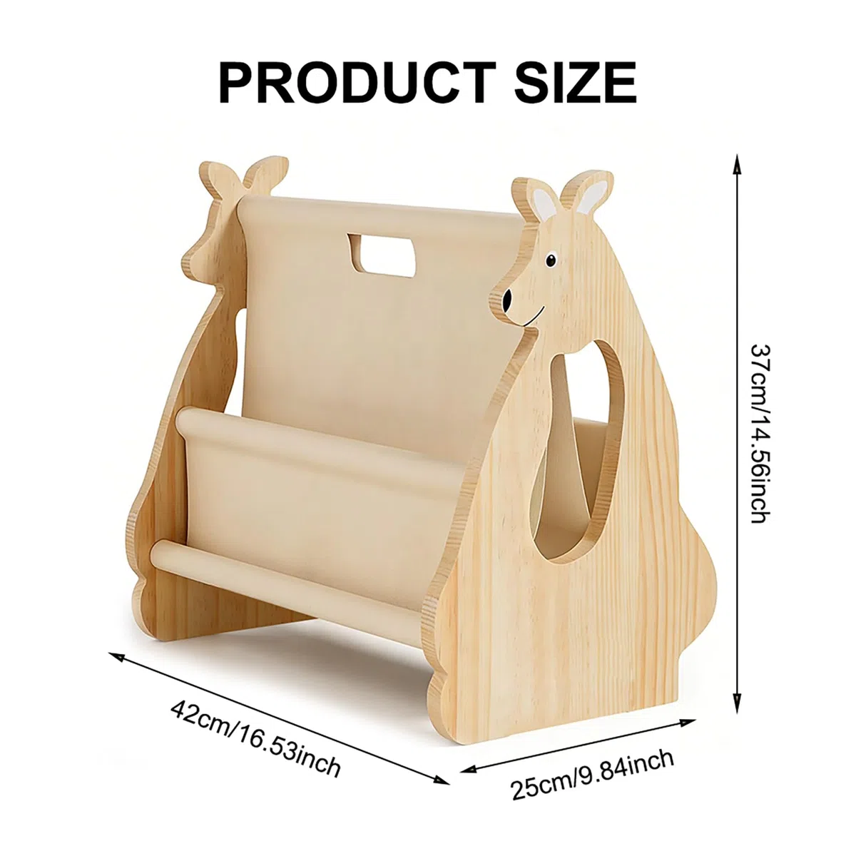 Libreria Montessoriana per Bambini, Scaffale Porta Libri in Legno Massello, Libreria Scaffale Montessori per Cameretta, Mobile per Cameretta, (Naturale, H 37 cm)