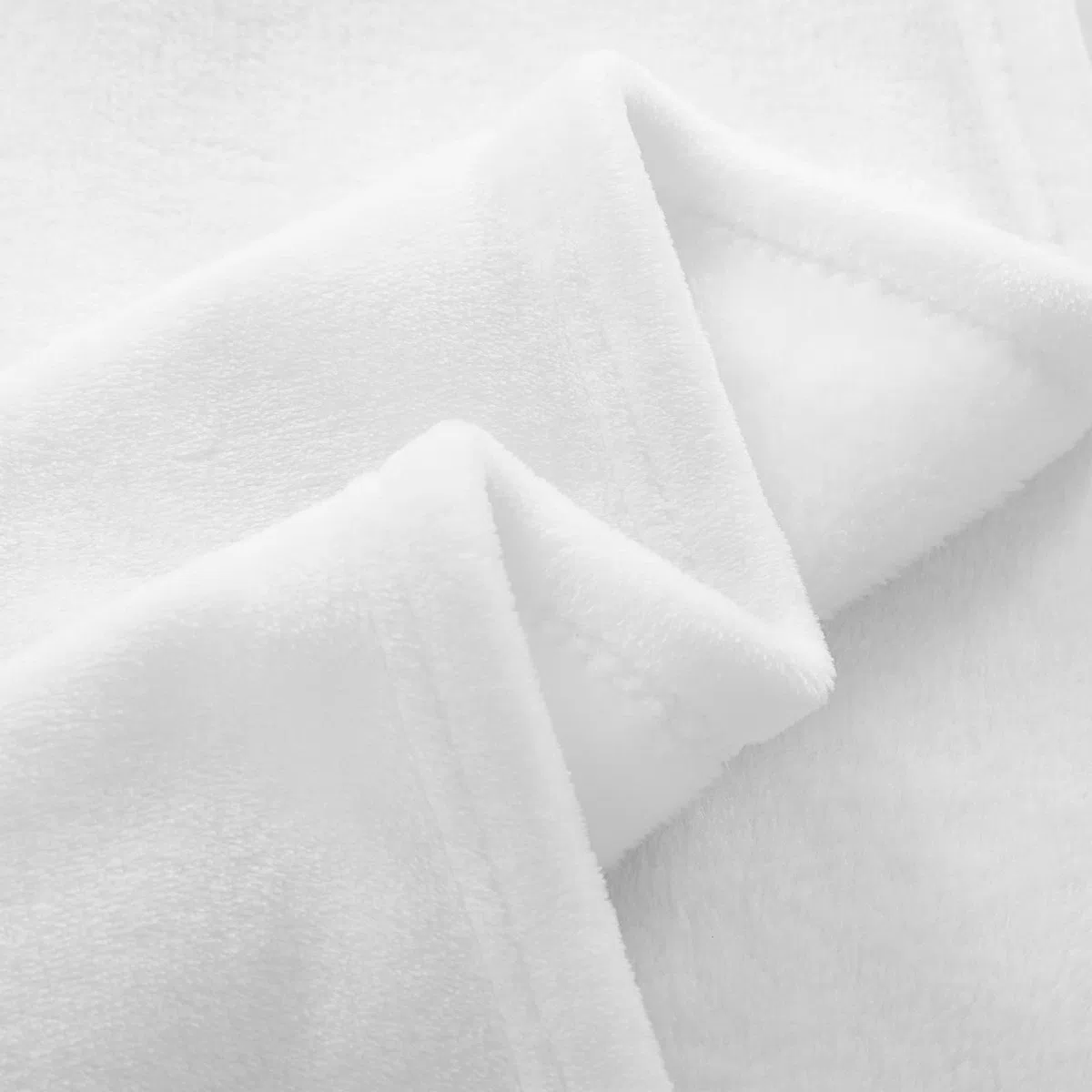 Aisbo Plaid Coperta Pile Matrimoniale - Coperta Calda Invernale per Divano e Grande Letto Matrimoniale 220x240 cm Pile di Flanella Morbida Bianca, Fleece Blanket for Sofa and Couch