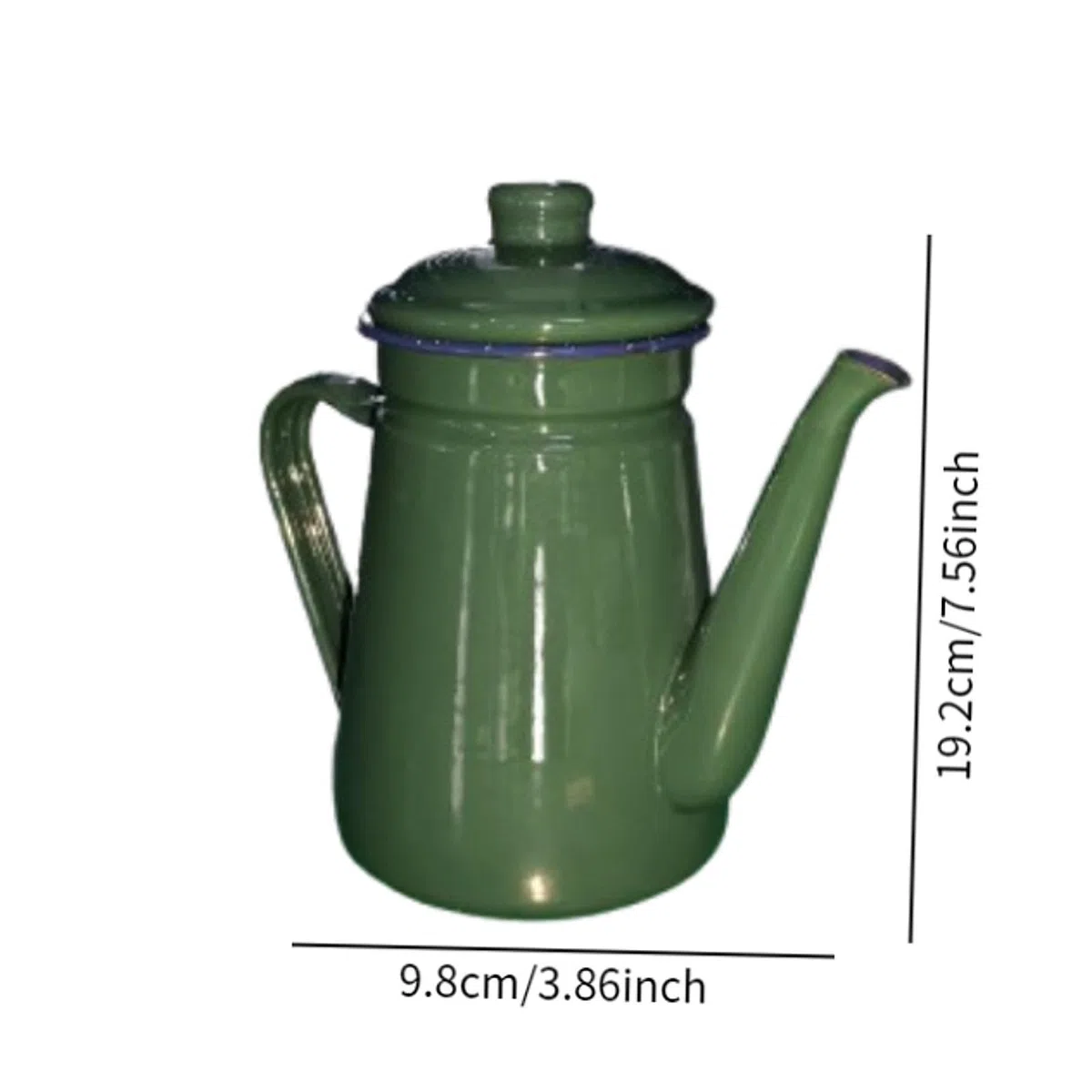 perfk Bollitore per l'acqua con caffettiera Smaltata, scaldalatte, bollitore per caffè da 1,1 Litri, teiera da Piano Cottura per Cucina, casa, Esterno, Verde