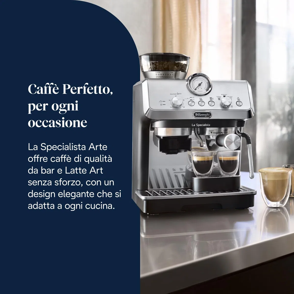 De'Longhi LA SPECIALISTA ARTE EC9155.MB Macchina da caffè Manuale, 3 Ricette Preimpostate, Controllo Attivo della Temperatura, 8 Livelli di Macinazione, Lancia MyLatte Art, incluso KIT BARISTA, Nera