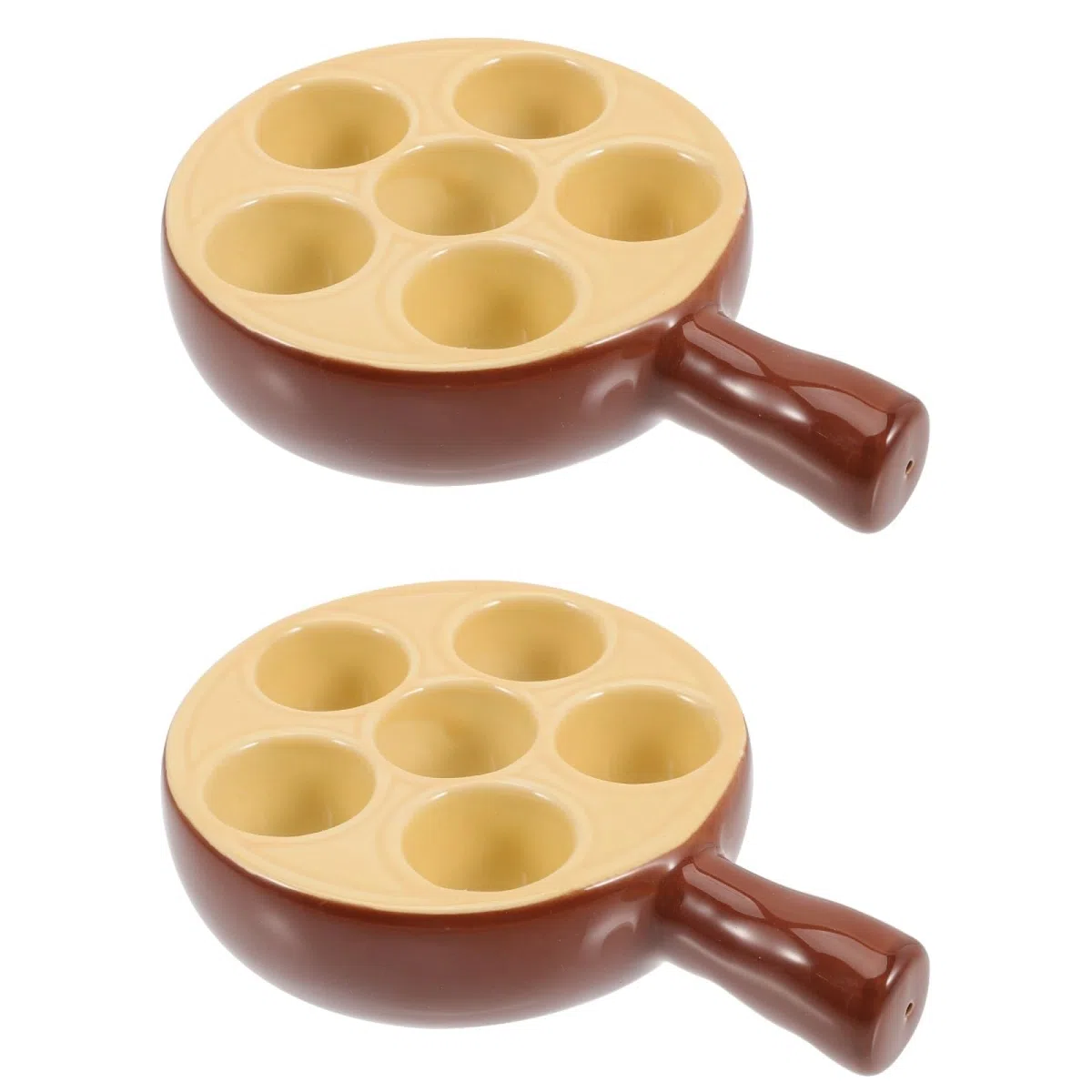 BESTonZON 2 piatti in ceramica, per lumache, 6 fori