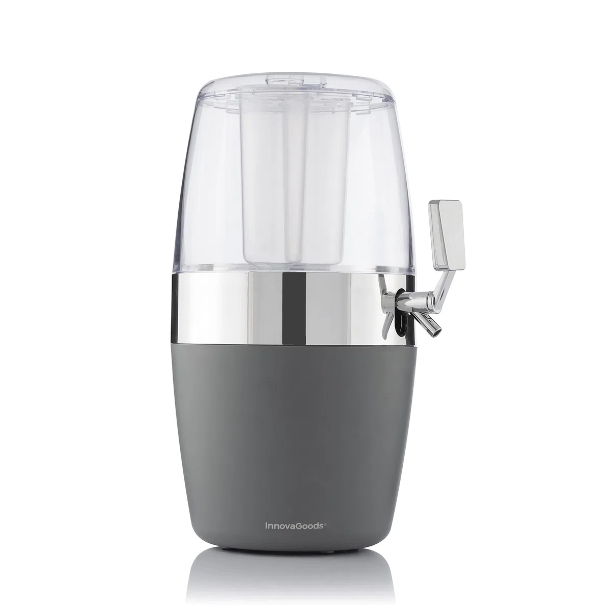 InnovaGoods - Dispenser Refrigerante di Bevande 4L, Ideale per Feste ed Eventi, Con 2 Contenitori Ghiaccio Estraibili, Rubinetto Antigoccia, Trasparente, ABS