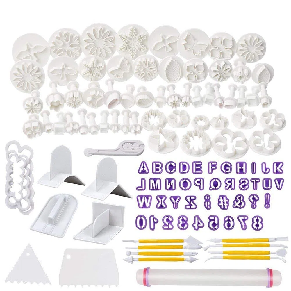 Soleebee 114pz Stampini per Biscotti Attrezzi Pasta per decorare la torta Fondente per dolci da forno Decorazione Attrezzi per glassare per zucchero artigianale per tuffatori Fiocco Set Cutter