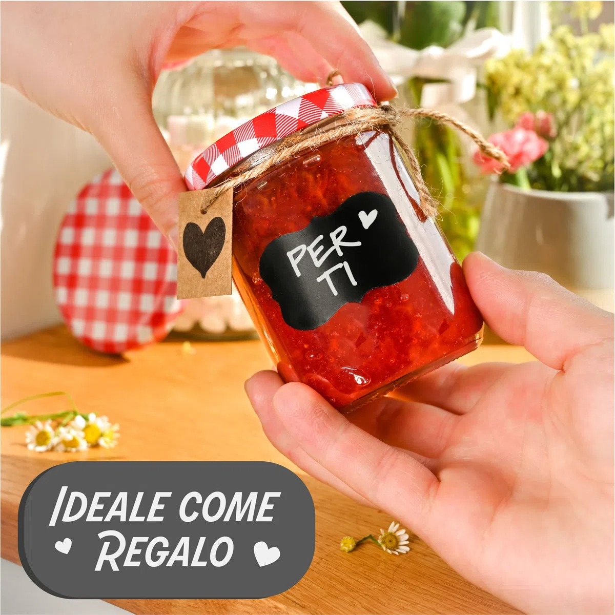 Praknu 25 Vasetti di Vetro per Conserve da 230ml - Con Etichette e Pennarello - Ermetici - Lavabili in Lavastoviglie - Ideali da Regalare