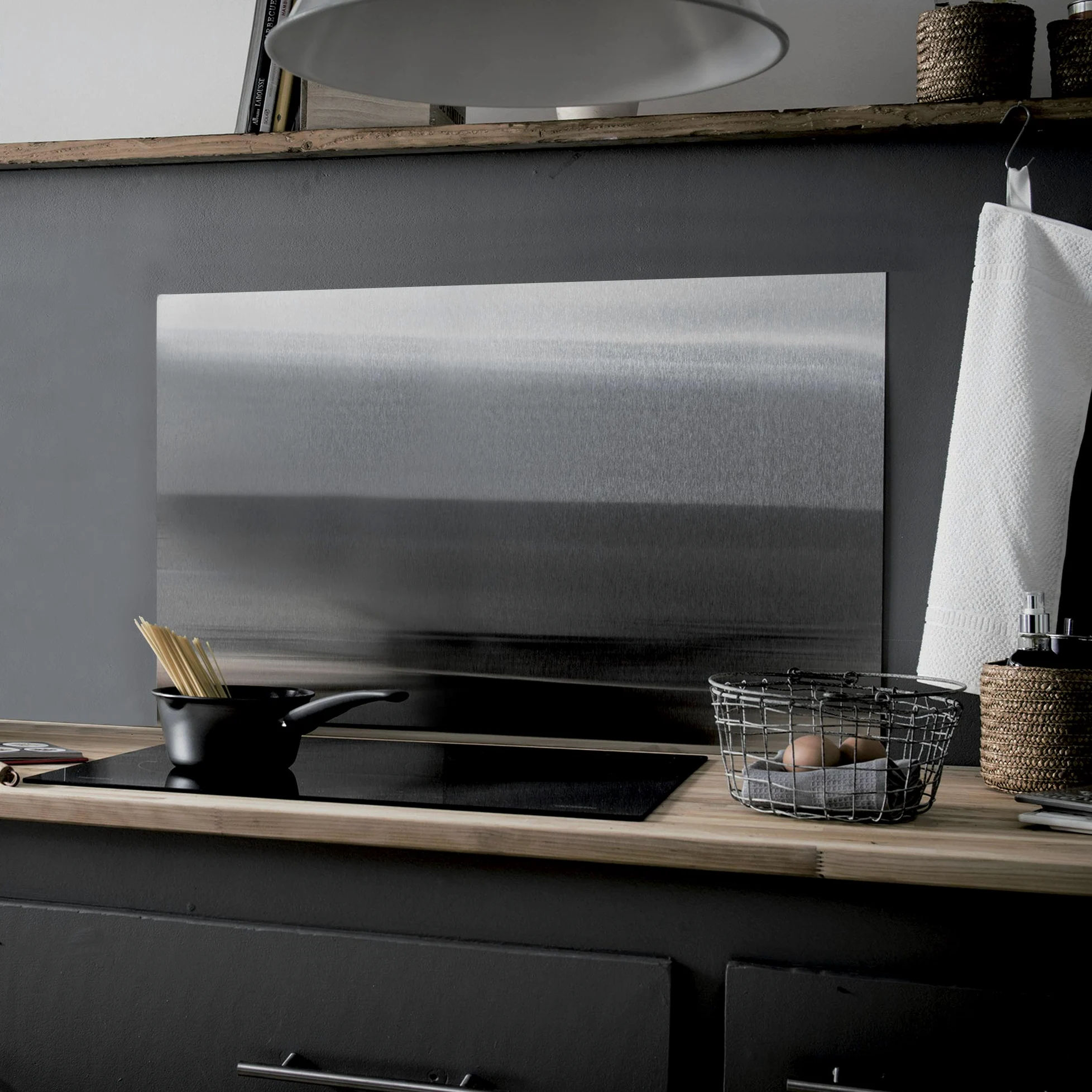 Compactor Splash Protezione per Pareti Cucina in Acciaio Inox XL 50x90 cm Cromato