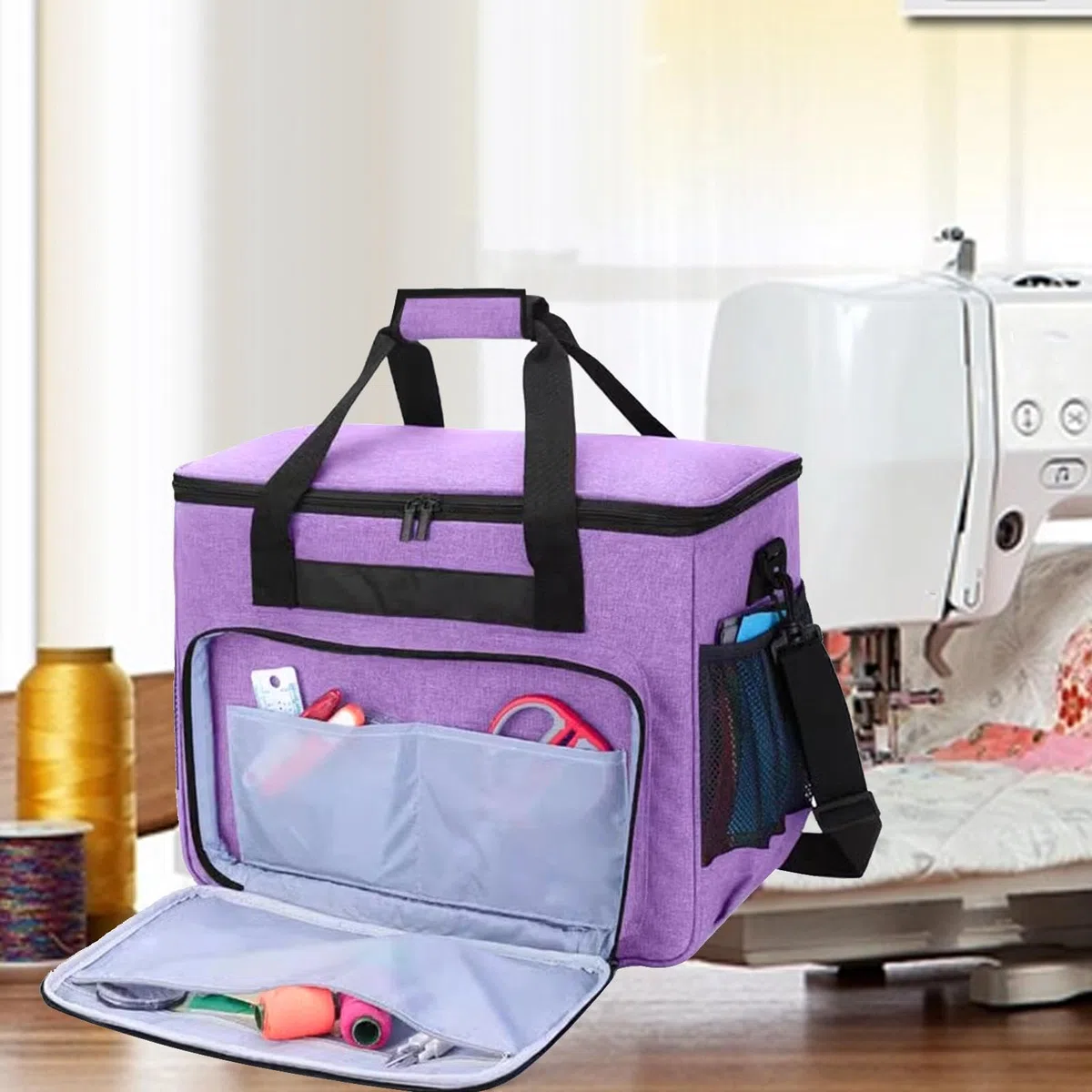 F Fityle Custodia per macchina da cucire Borsa per l'organizzazione della casa Borsa da viaggio Borsa per macchina da cucire per accessori da cucito da viaggio