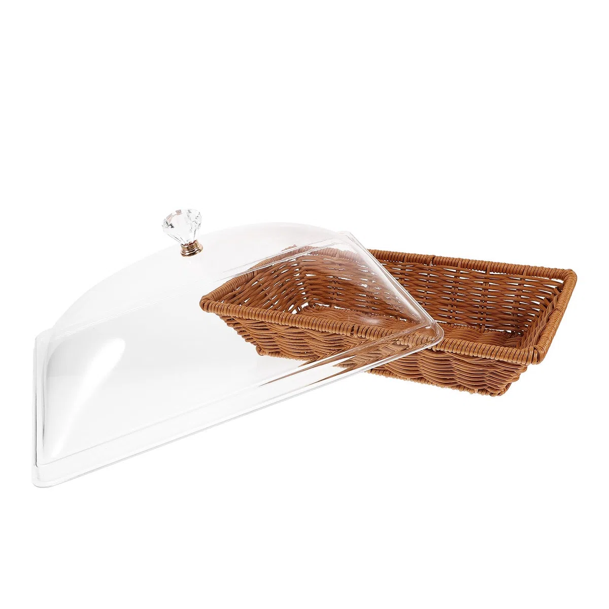 Cesto Porta Alimenti Leggero e Liscio con Coperchio Trasparente Design e Moderno in Pp e Acrilico Set da 1 per Picnic e Cucina