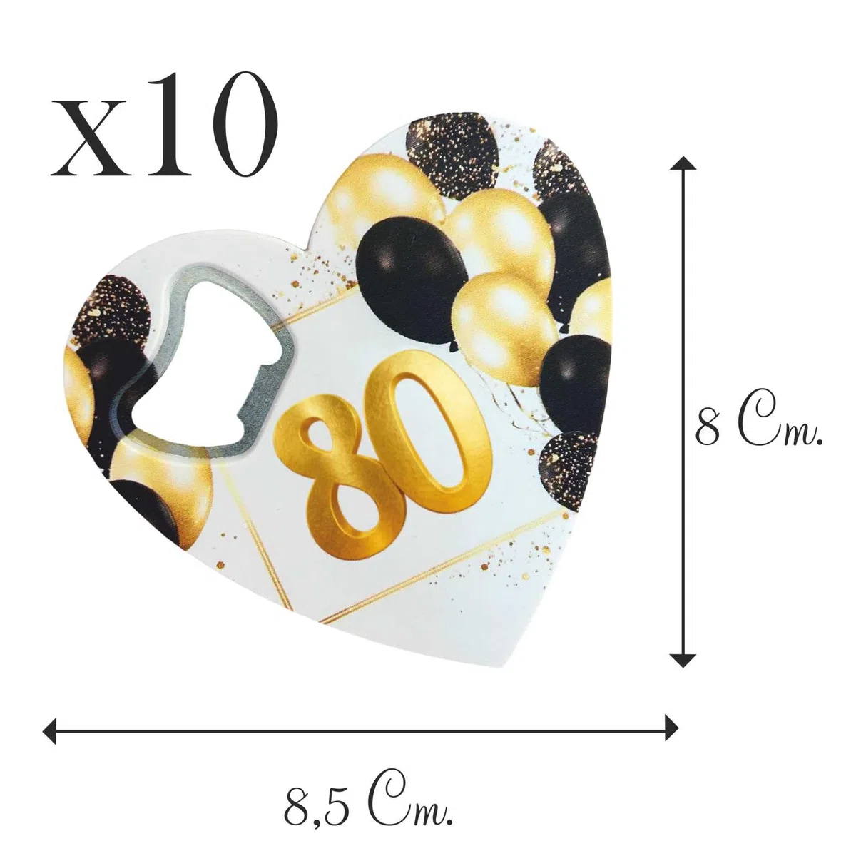 Regalami.Shop Set di 10 stappabottiglie per bomboniera 15° 18° 20° 25° 30° 40° 50° 70° 80° utili ed Originali Anche per Feste, Party, segnaposto, Regalo (80)