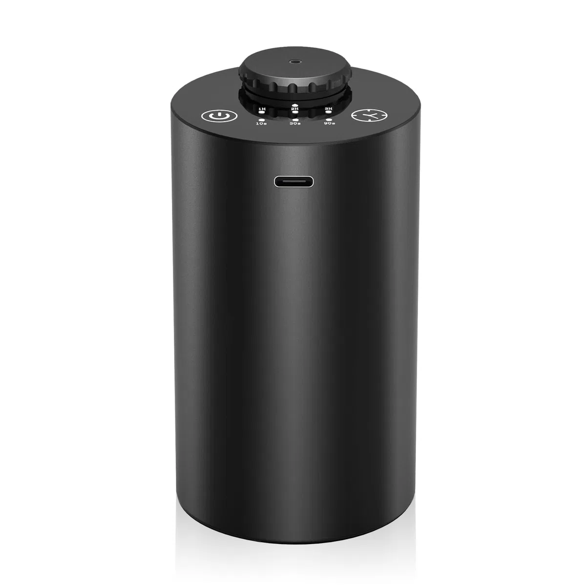 Diffusore senza acqua per oli essenziali,Alimentato a batteria， tecnologia ad ultrasuoni, diffusore per auto, lega di alluminio nero
