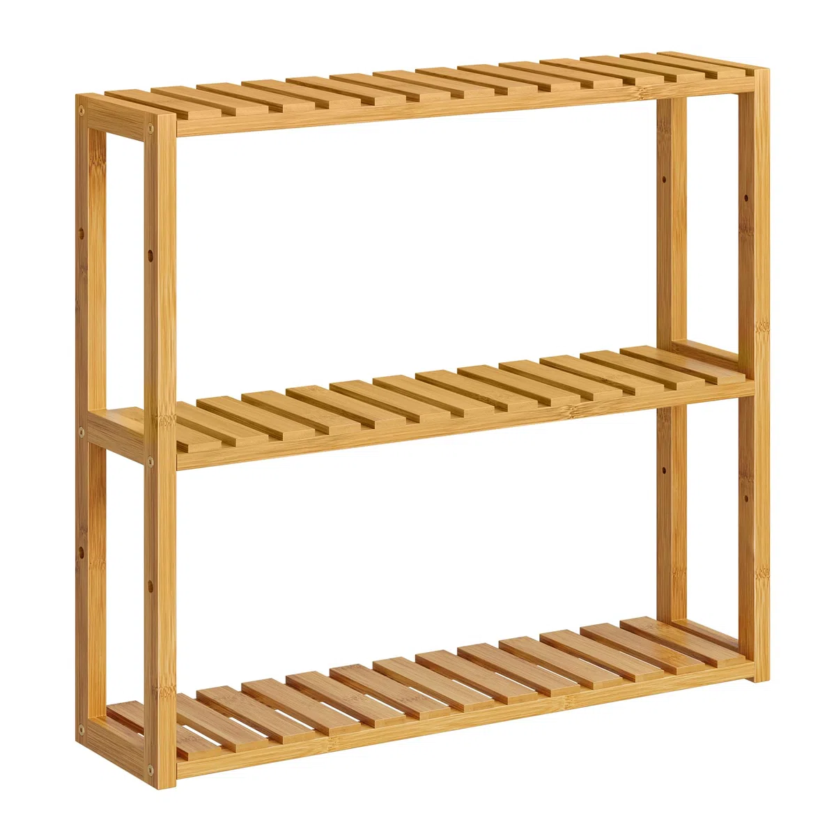 SONGMICS Mensole da Bagno, Scaffale da Bagno con 3 Ripiani Regolabili in Bambù, da Parete o da Terra, Porta Piante, per Soggiorno Balcone Cucina, 15 x 60 x 54 cm, Naturale BCB13Y