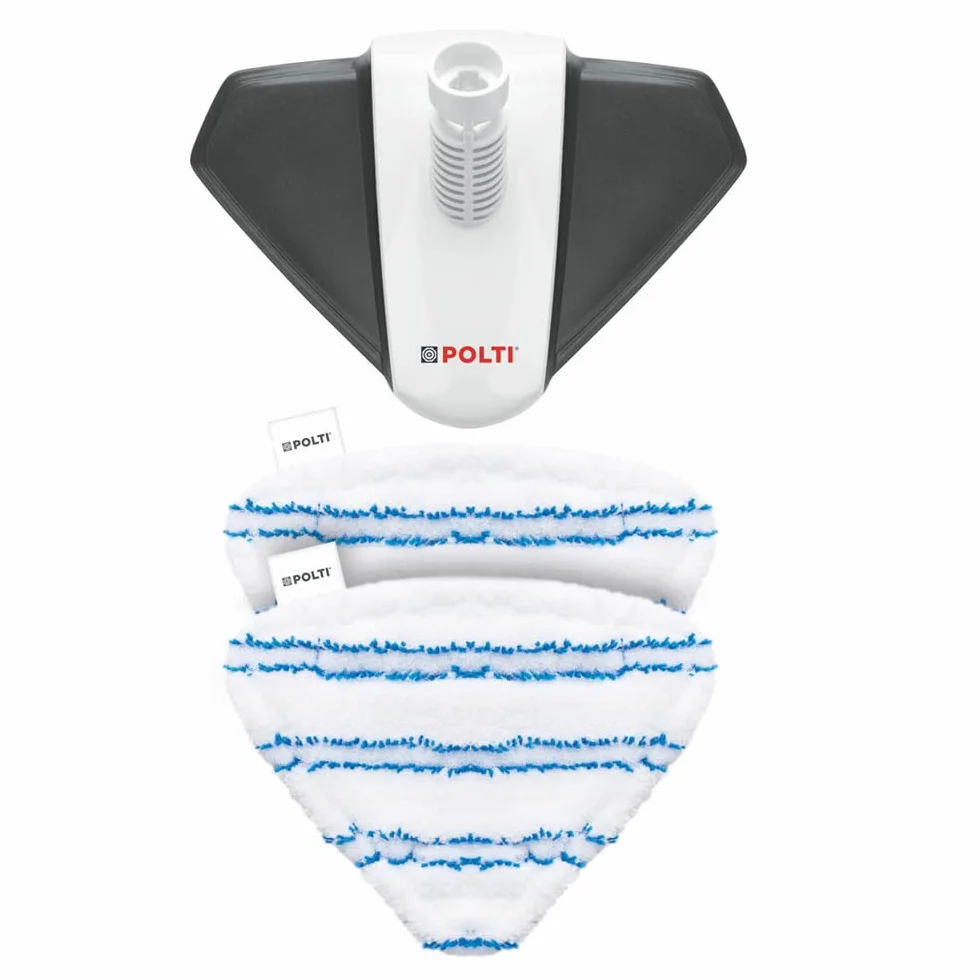 Polti PAEU0400 Spazzola Triangolare con 2 Panni in Microfibra, Compatibile con Polti Vaporetto Style, Ideale per Pulire Superfici Piane