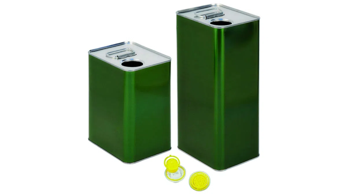SA.FE 10x Lattina latta in metallo per olio contenitore 5lt con tappo e maniglia