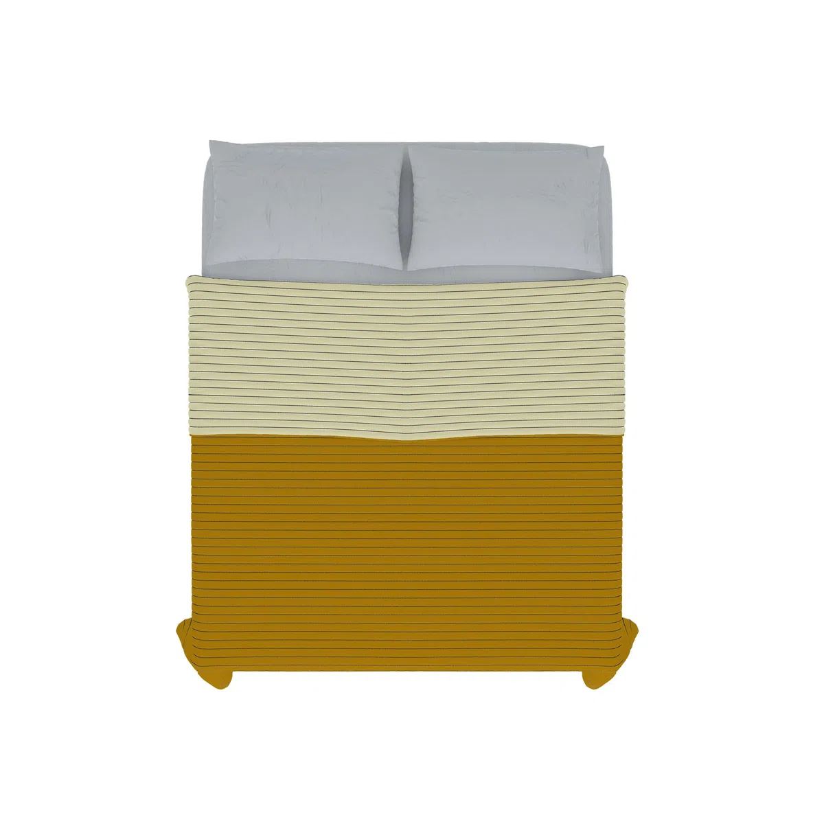 Italian Bed Linen Trapuntino estivo SUMMER in microfibra, Senape/Crema, Matrimoniale 250x250cm